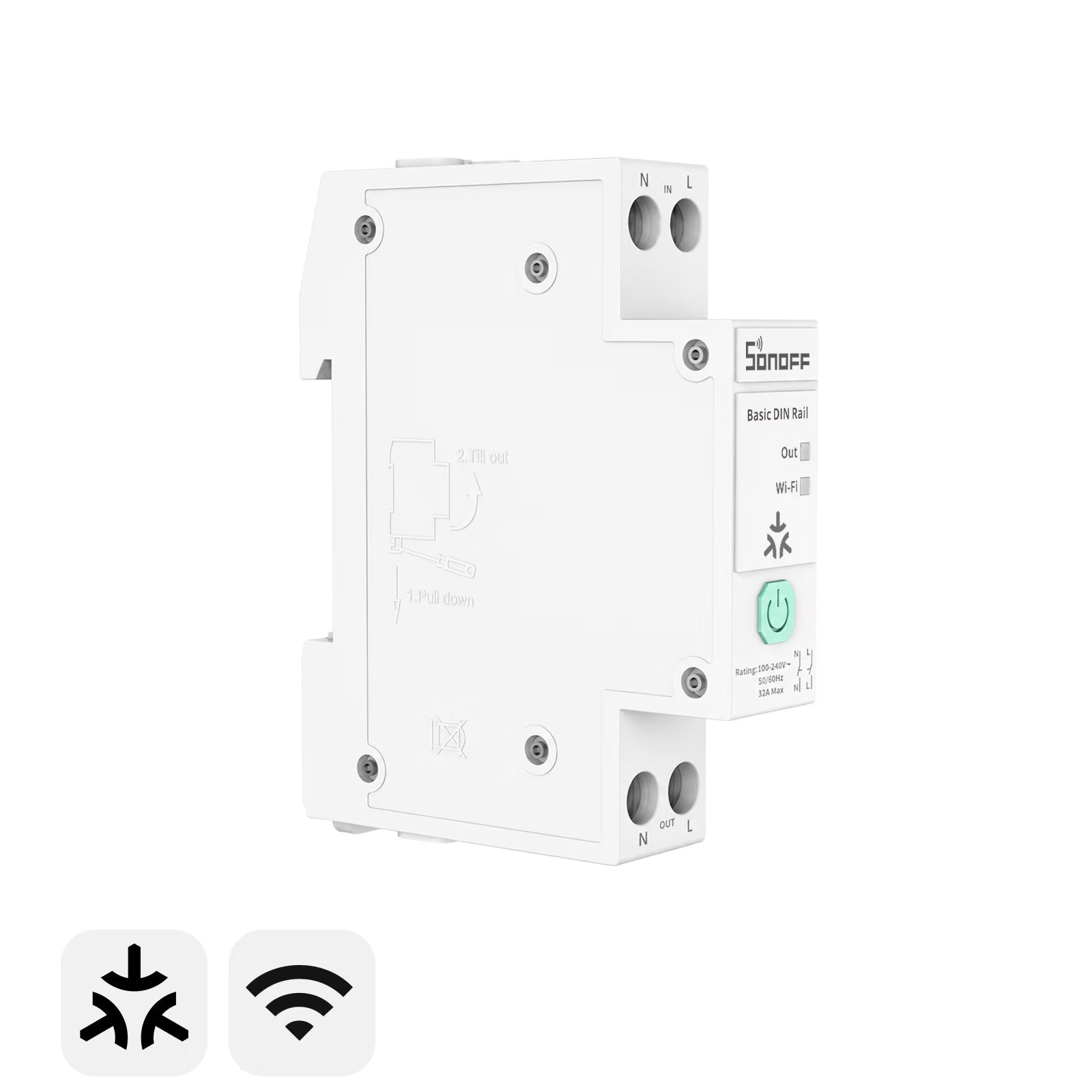 SONOFF Basic DIN Ray Matter WiFi Üzerinden Akıllı Anahtar | BASIC-1GSP