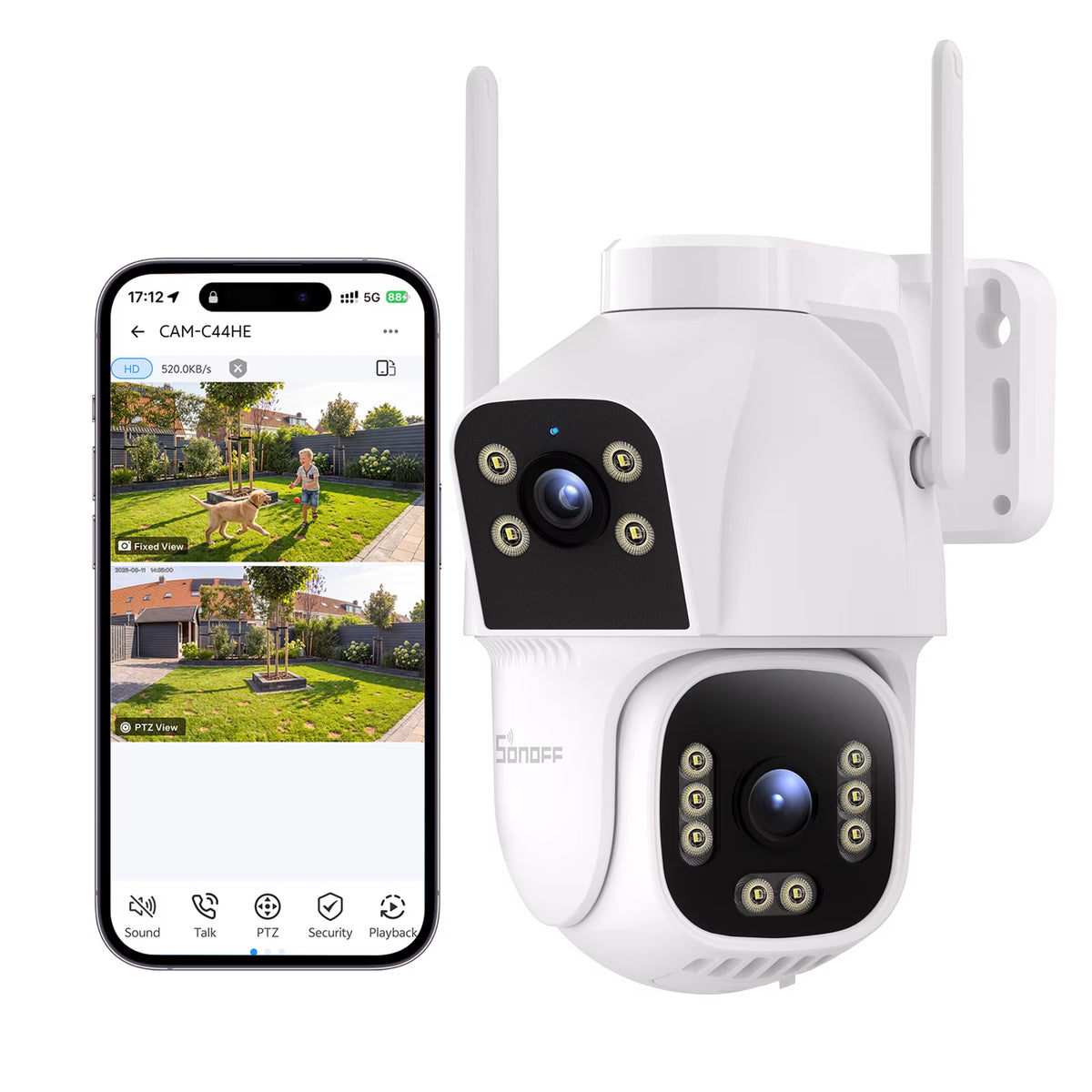 SONOFF CAM Outdoor DUO Dual Lens Outdoor Smart Security Camera Hub | CAM-C44HE