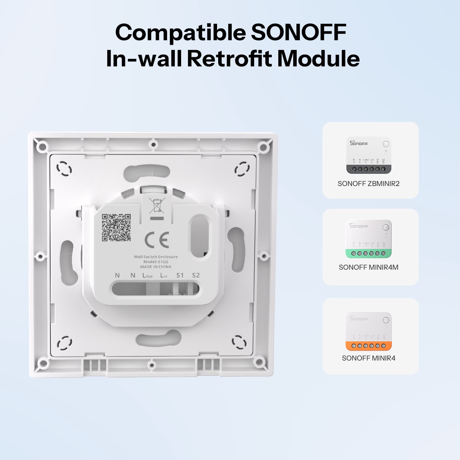 SONOFF Wall Switch Enclosure | E1GS/E1GSL