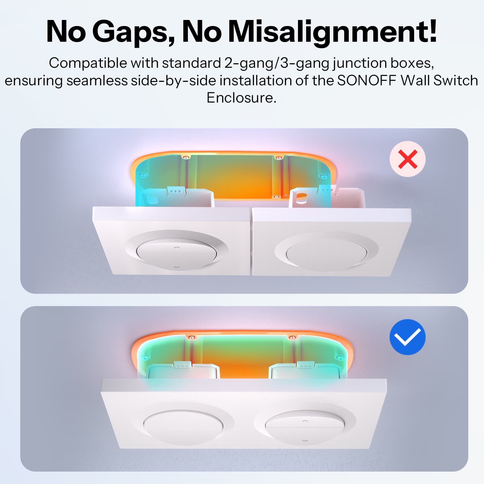 SONOFF Fusion Series Orb-2/3 Gang Wall Switch Frame | EF2G/EF3G
