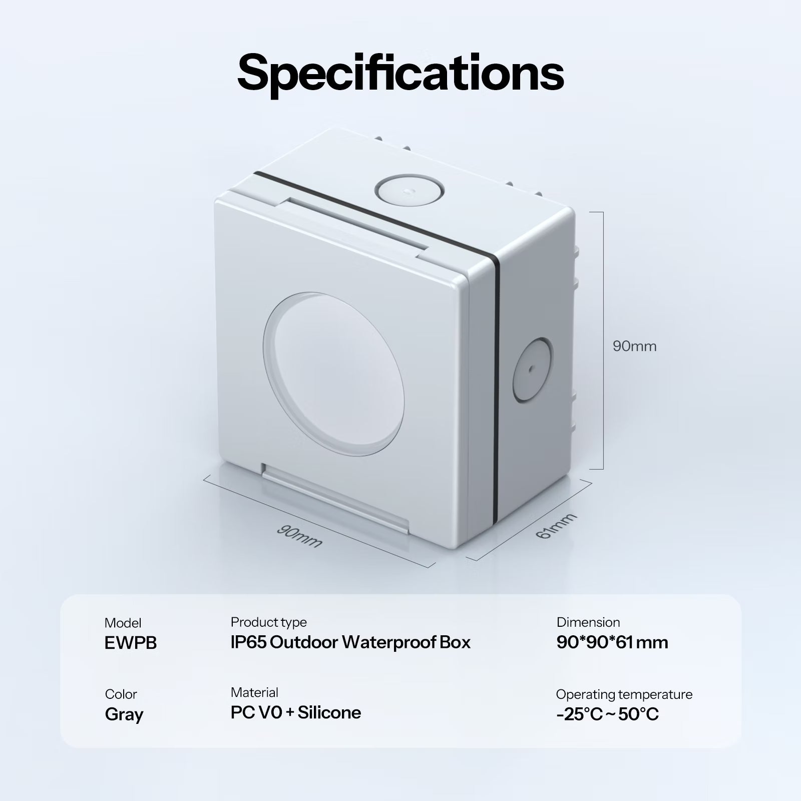 Caixa Impermeável para Exterior SONOFF Fusion Series IP65 | EWPB