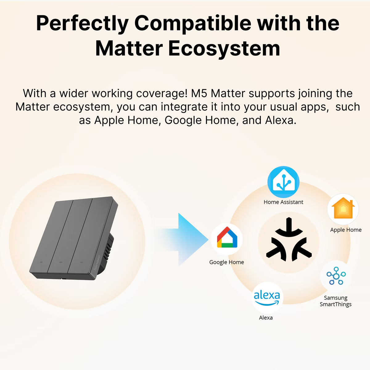 SONOFF SwitchMan Matter Over WiFi Smart Wall Switch | M5 Matter 80 Type