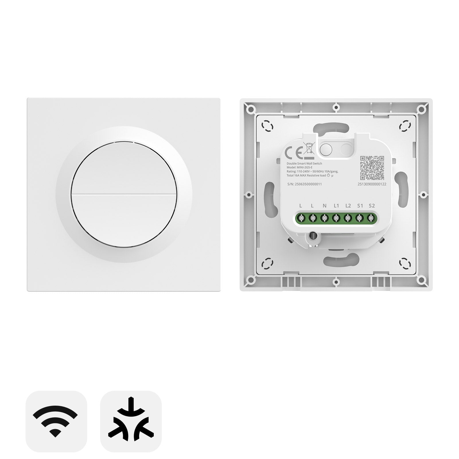 SONOFF Orb-MW2 Matter Over WiFi Double Smart Wall Switch | MINI-2GS-E