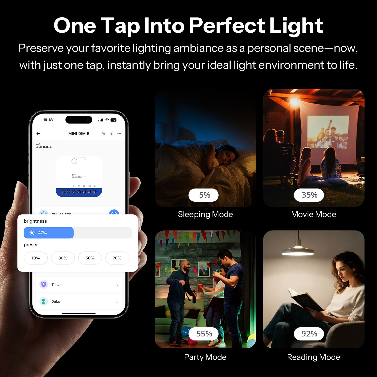 SONOFF Orb-DIM Matter Over WiFi Dimmer Wall Switch | MINI-DIM-E