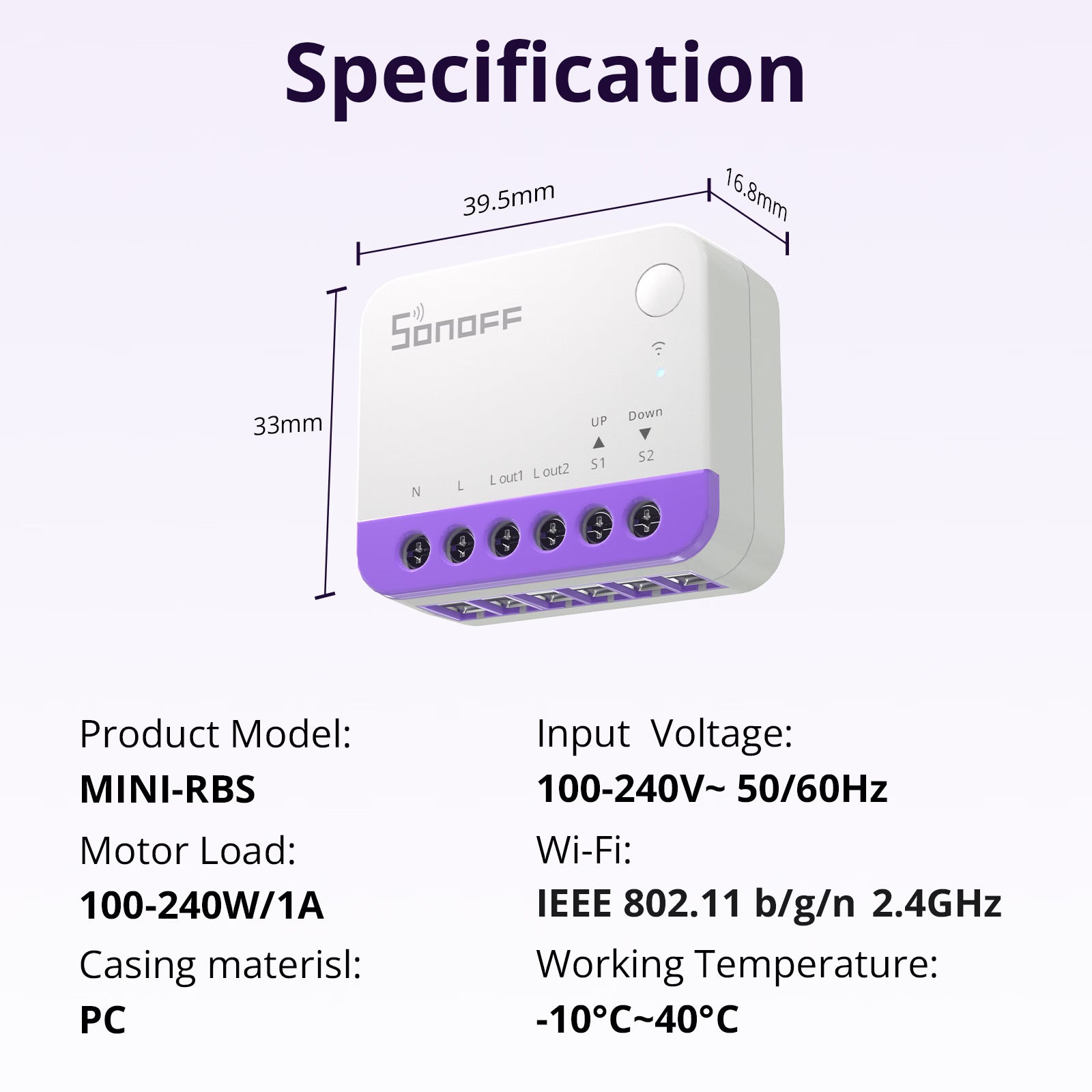 SONOFF Smart Roller Shutter Switch | MINI-RBS