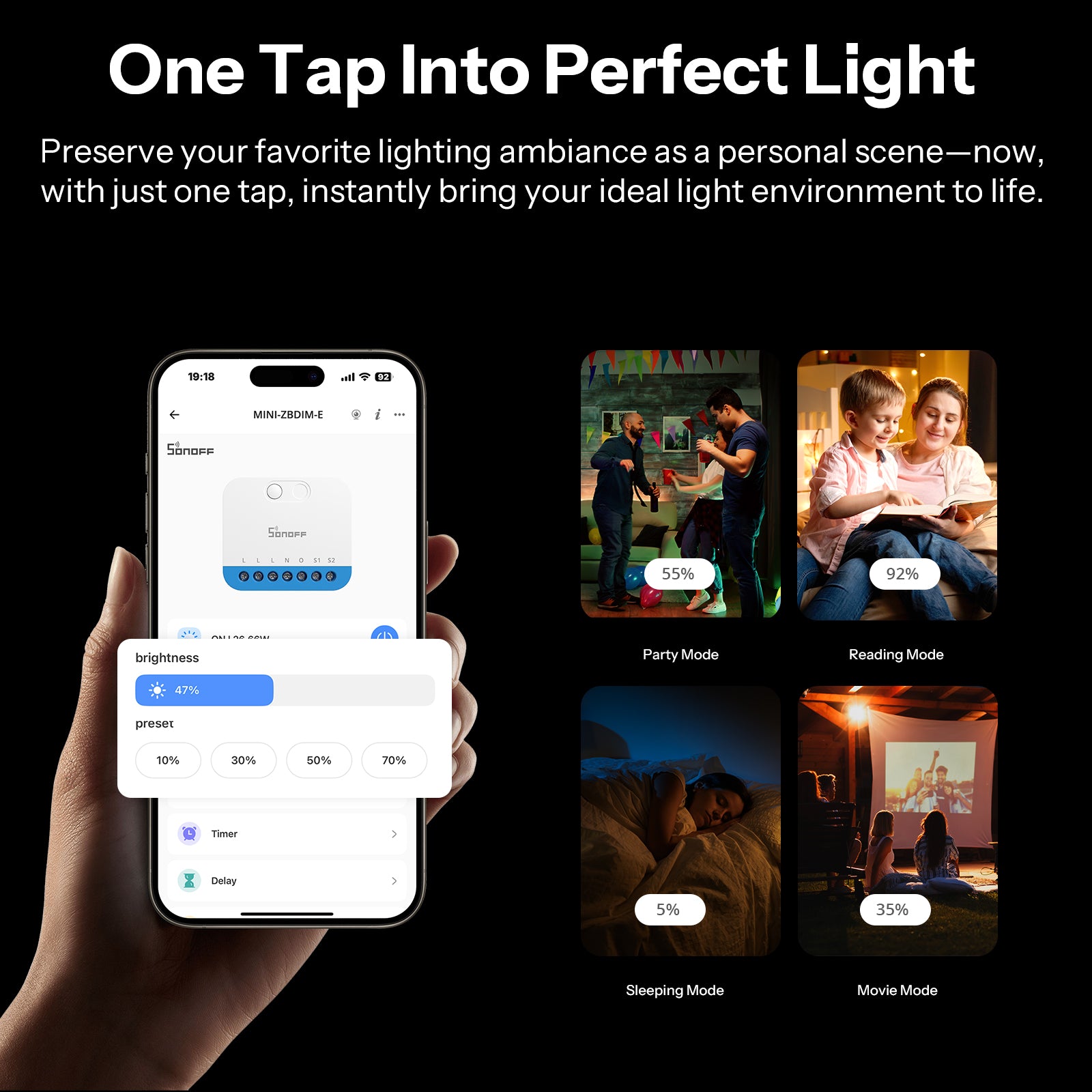 SONOFF Orb-ZBDIM Zigbee Dimmer Wall Switch | MINI-ZBDIM-E
