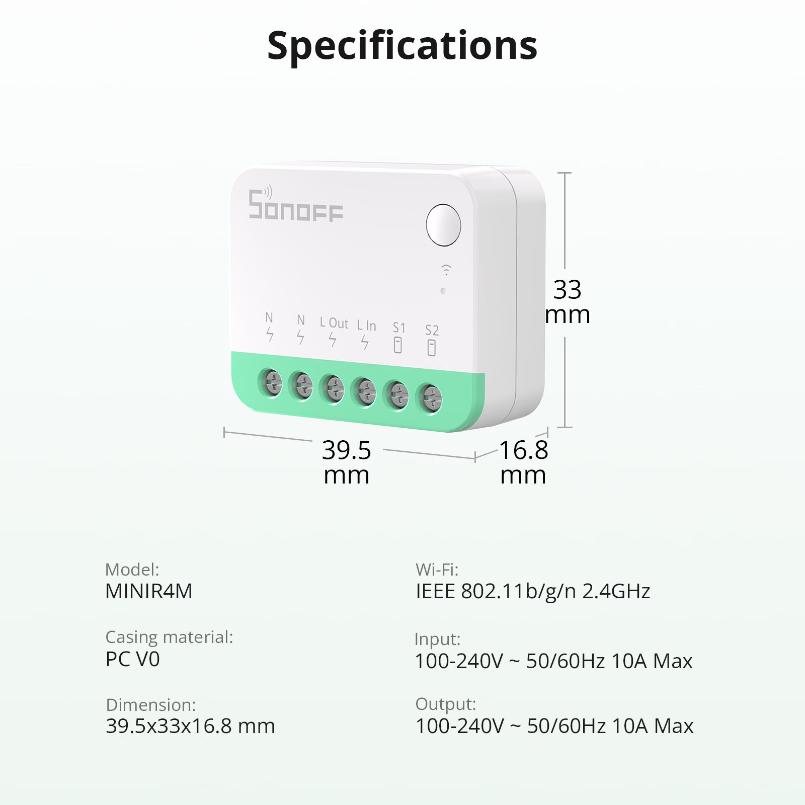 SONOFF MINI Extreme Wi-Fi Smart Switch (Matter-enabled) | MINIR4M