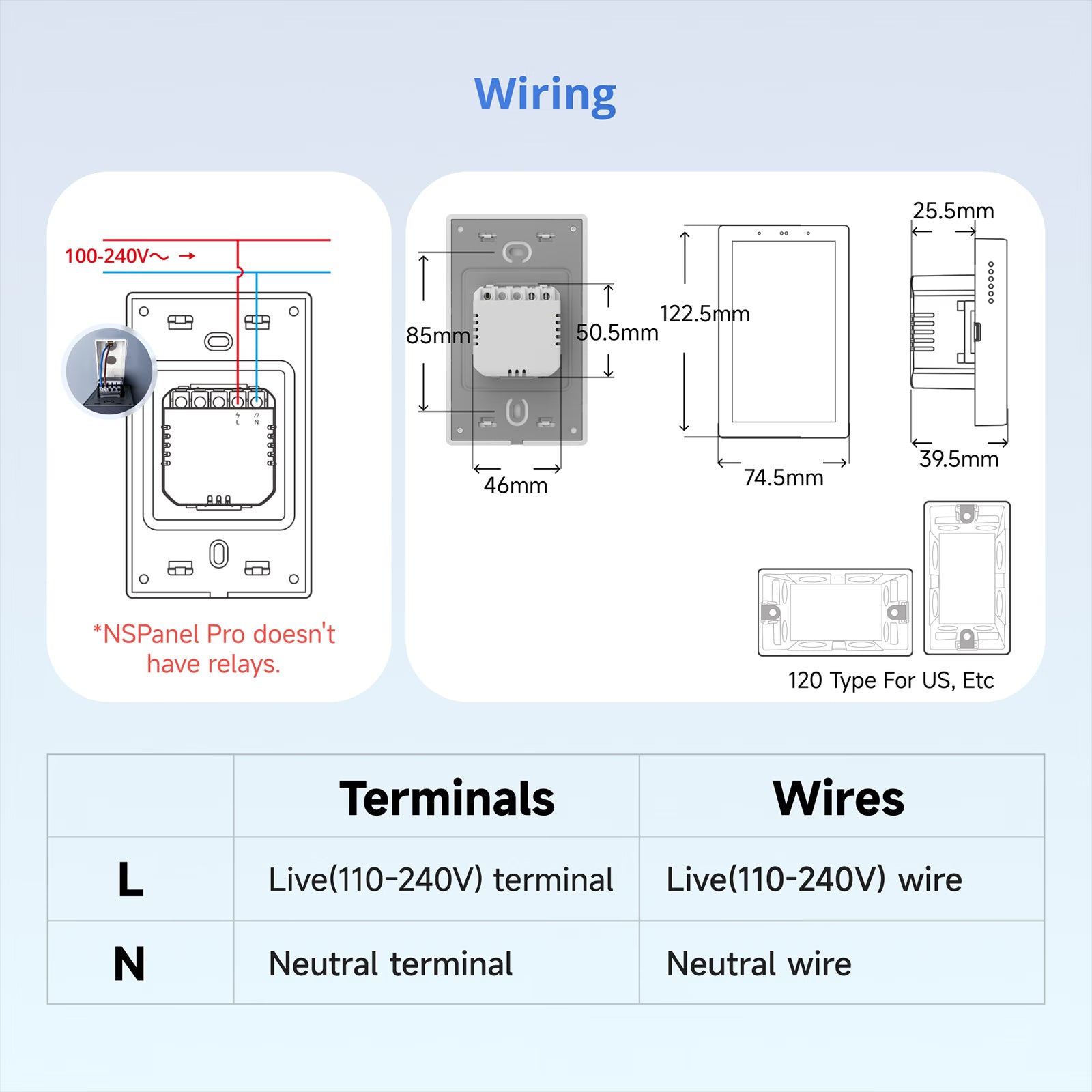 SONOFF NSPanel Pro Smart Home Control Panel-120 Type