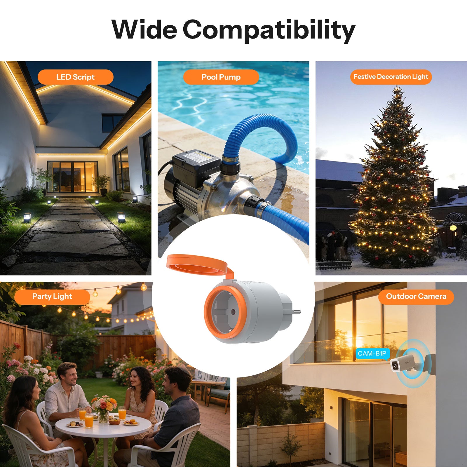 SONOFF S61s Esterno (Tipo F) Presa Intelligente Matter Over WiFi | S61STPF-PM-O