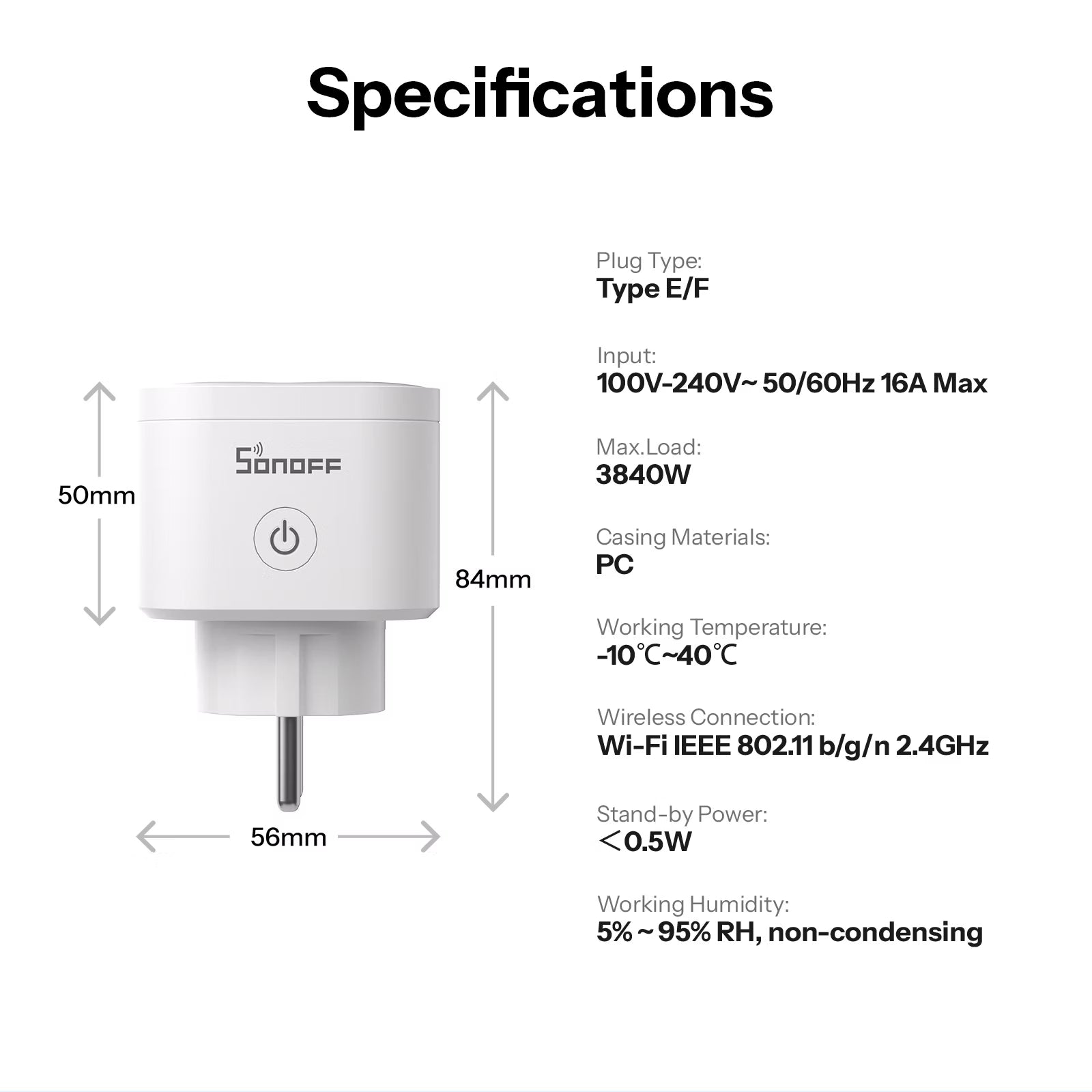 SONOFF iPlug Gen2 S61s Matter Over WiFi Smart Plug | S61STPF