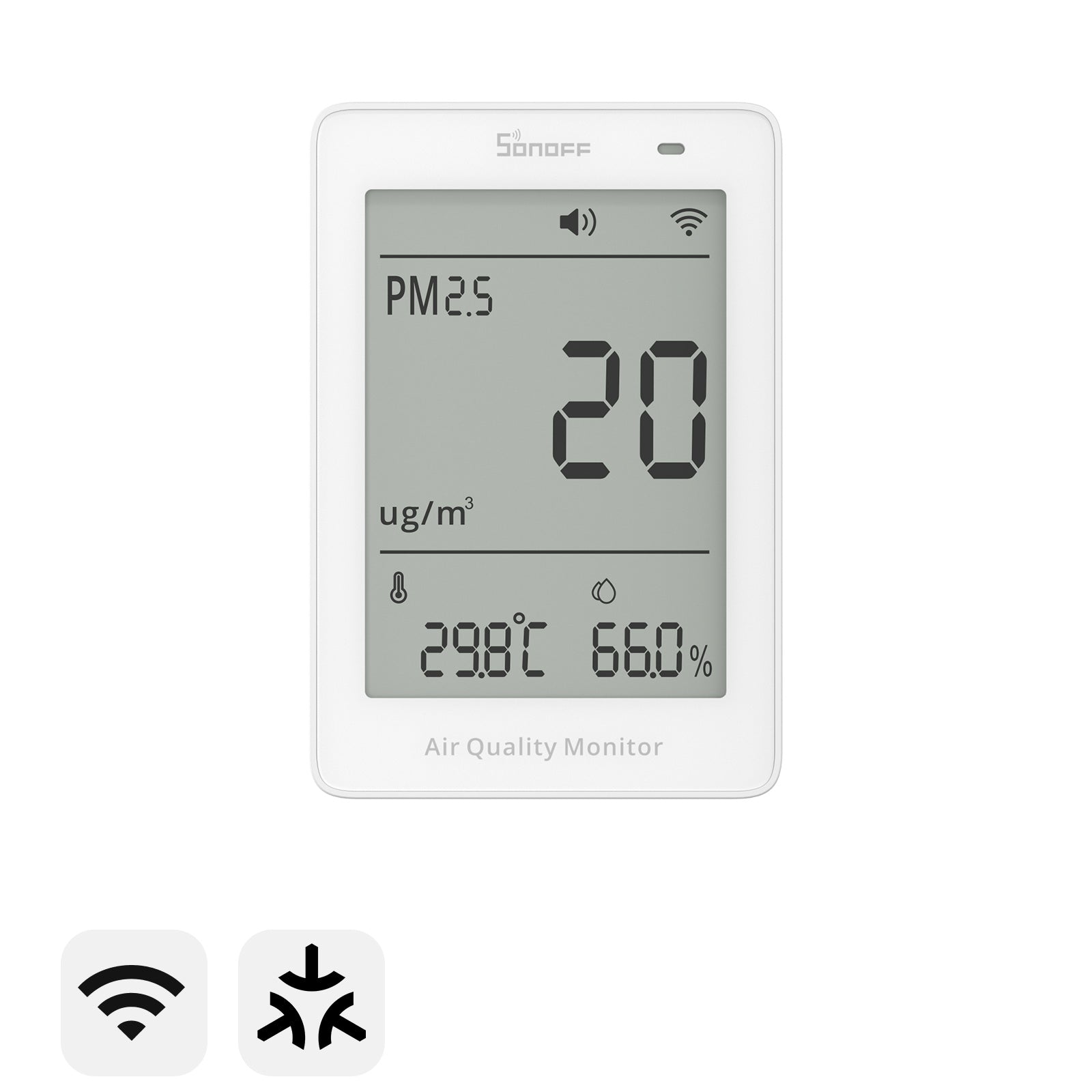 SONOFF AirGuard PM2.5/PM10 Matter via Wi-Fi Monitor de Qualidade do Ar | SAWF-07P