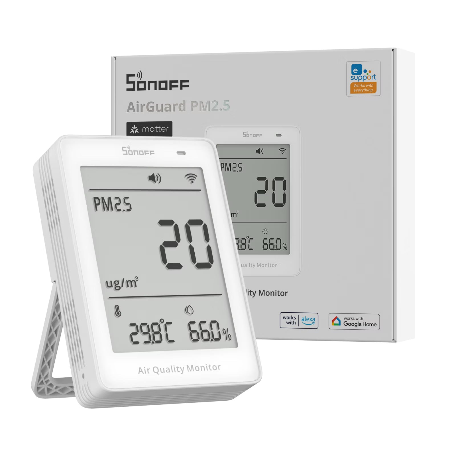 SONOFF AirGuard PM2.5/PM10 Matter Over Wi-Fi Air Quality Monitor | SAWF-07P