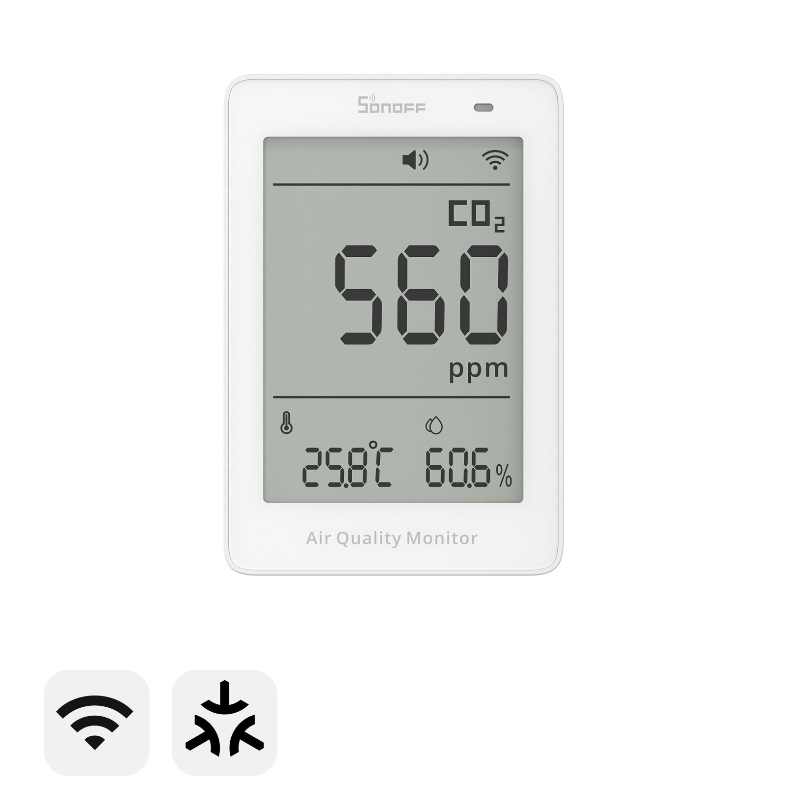 SONOFF AirGuard CO2 Monitor de Qualidade do Ar Matter via Wi-Fi | SAWF-08P