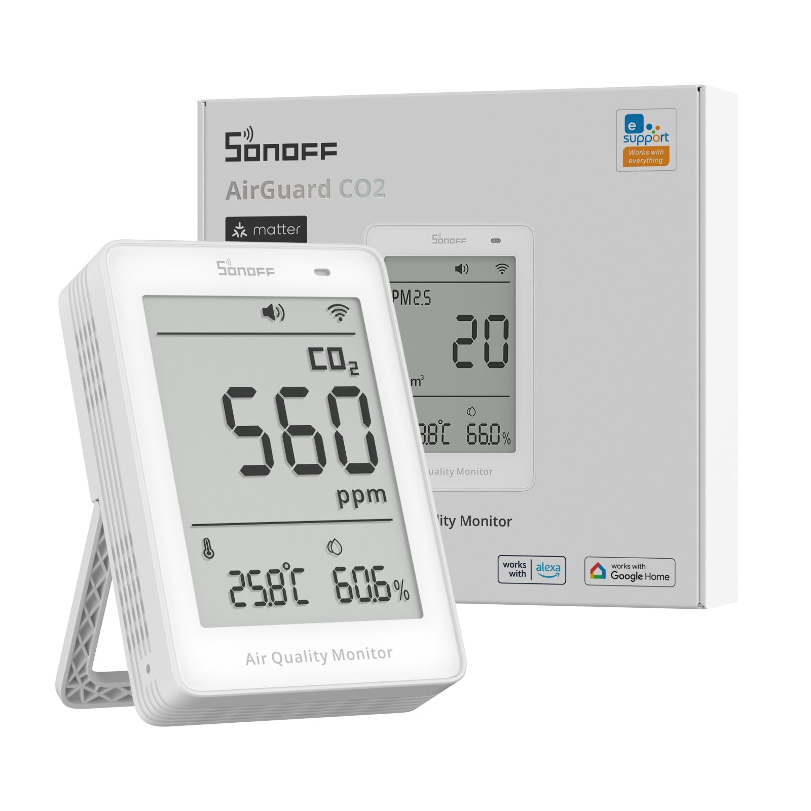 SONOFF AirGuard CO2 Matter über Wi-Fi Luftqualitätsmonitor | SAWF-08P