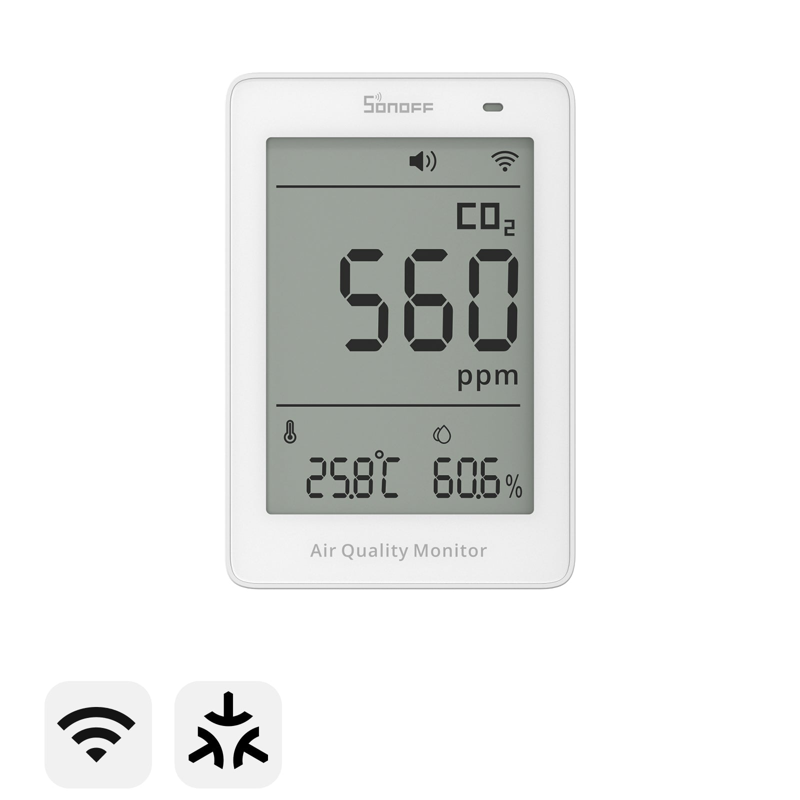 SONOFF AirGuard CO2 Matter Over Wi-Fi Air Quality Monitor | SAWF-08P