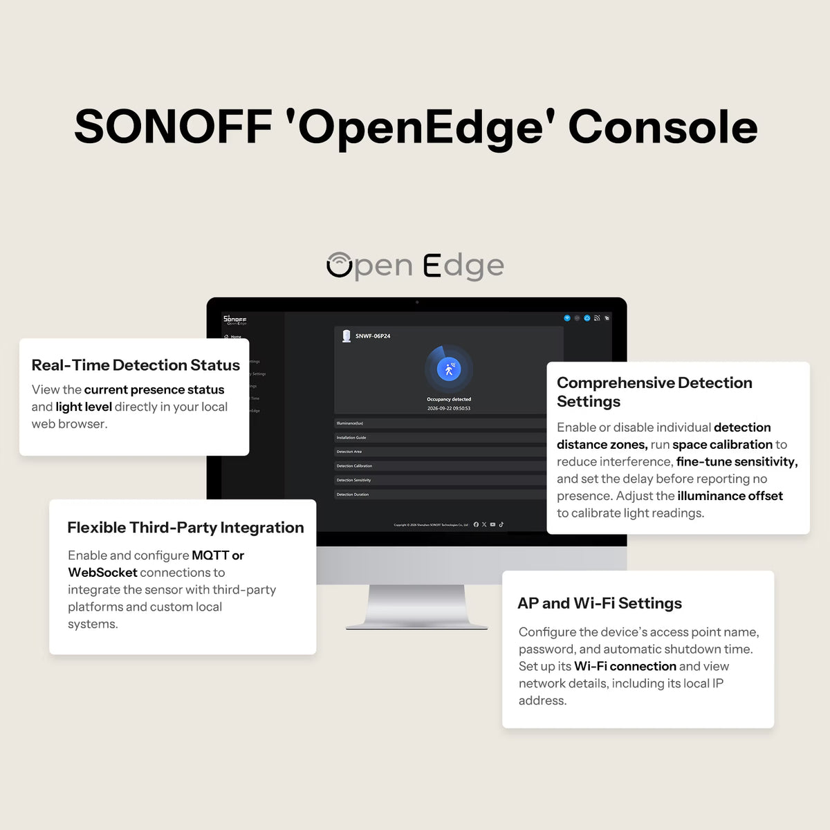 SONOFF SenseGuard Presence Core 24GHz Matter Over WiFi Human Presence Sensor | SNWF-06P24