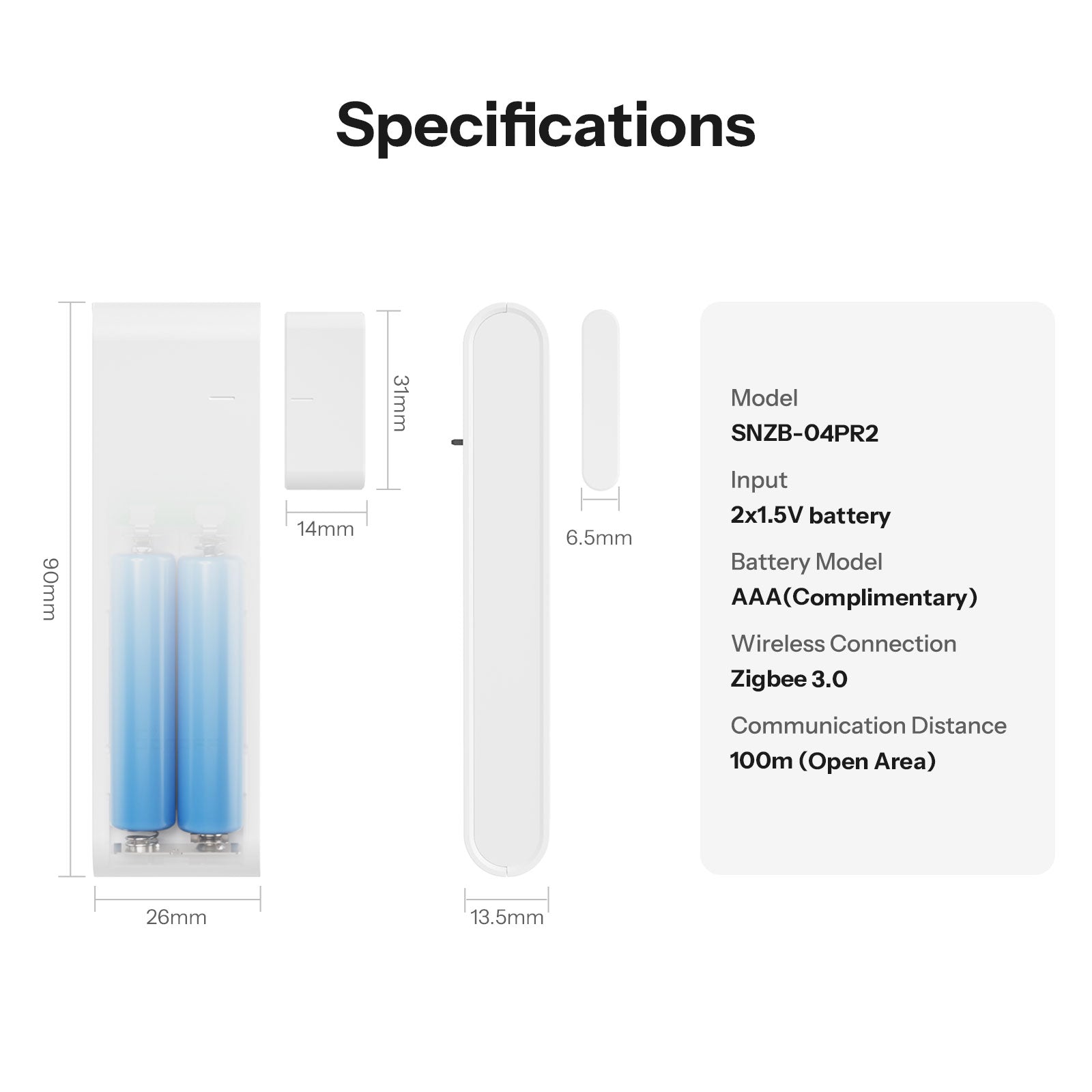 SONOFF SenseGuard DW Gen2 Zigbee Smart Door/Window Sensor | SNZB-04PR2