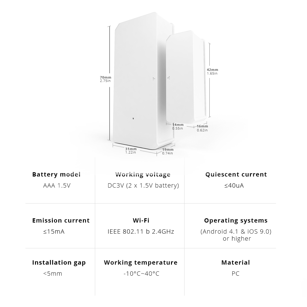 SONOFF DW2-Wi-Fi – Bezprzewodowy czujnik drzwi/okien