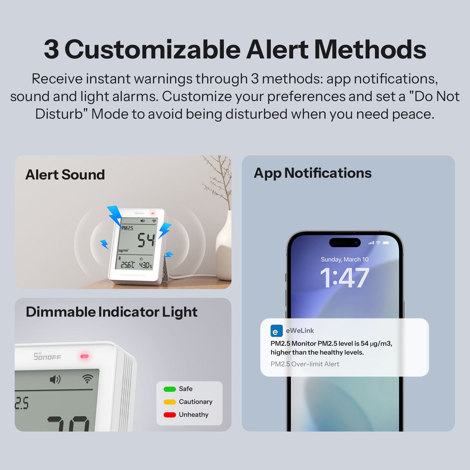 SONOFF AirGuard PM2.5/PM10 Matter Over Wi-Fi Air Quality Monitor | SAWF-07P