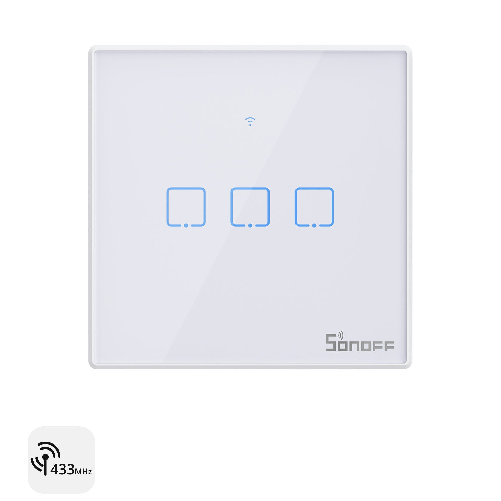 SONOFF T2EU-RF – Wandpaneel Klebend 433MHz Drahtlose RF-Fernbedienung 1-3 Gang