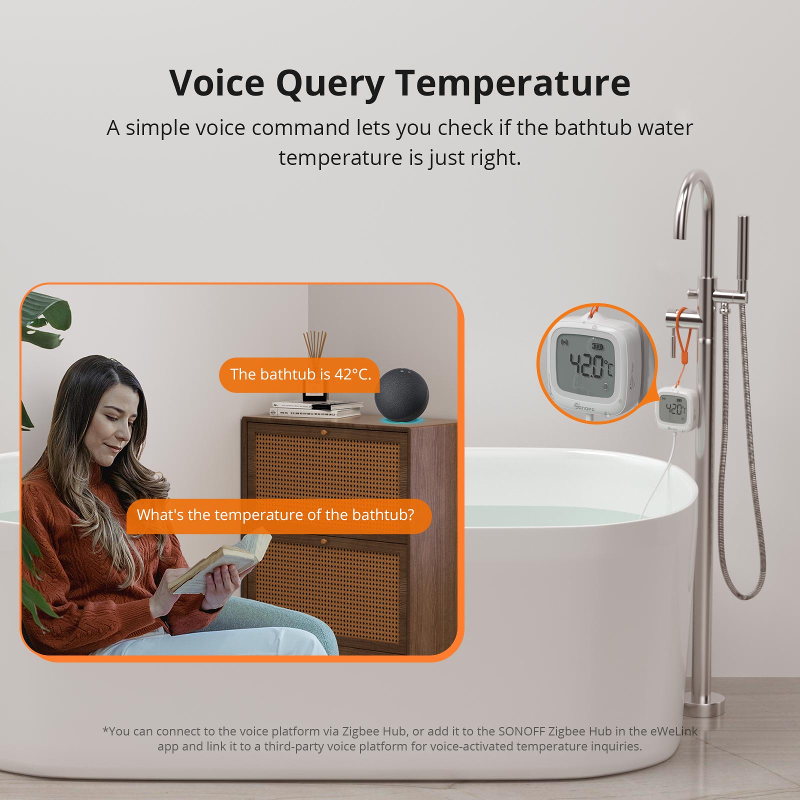 SONOFF SNZB-02LD IP65 Zigbee LCD Smart Thermometer (Probe Version)