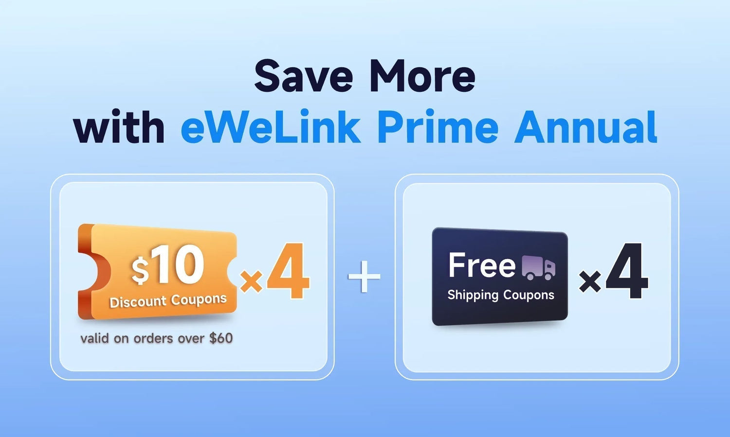 Save More on SONOFF Official Store with an eWeLink Prime Annual Subscription: Get $40+ in Shopping Benefits