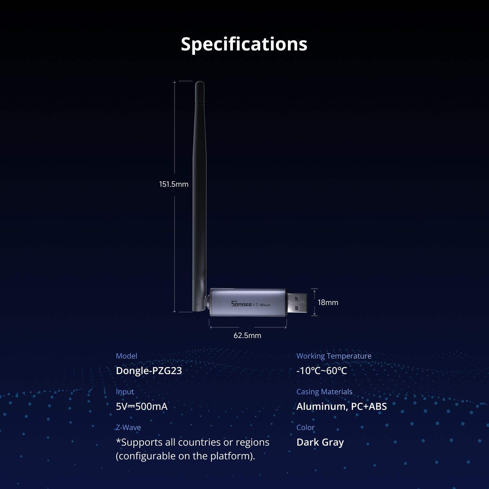SONOFF USB Z-Wave 800 Dongle Plus | Dongle-PZG23