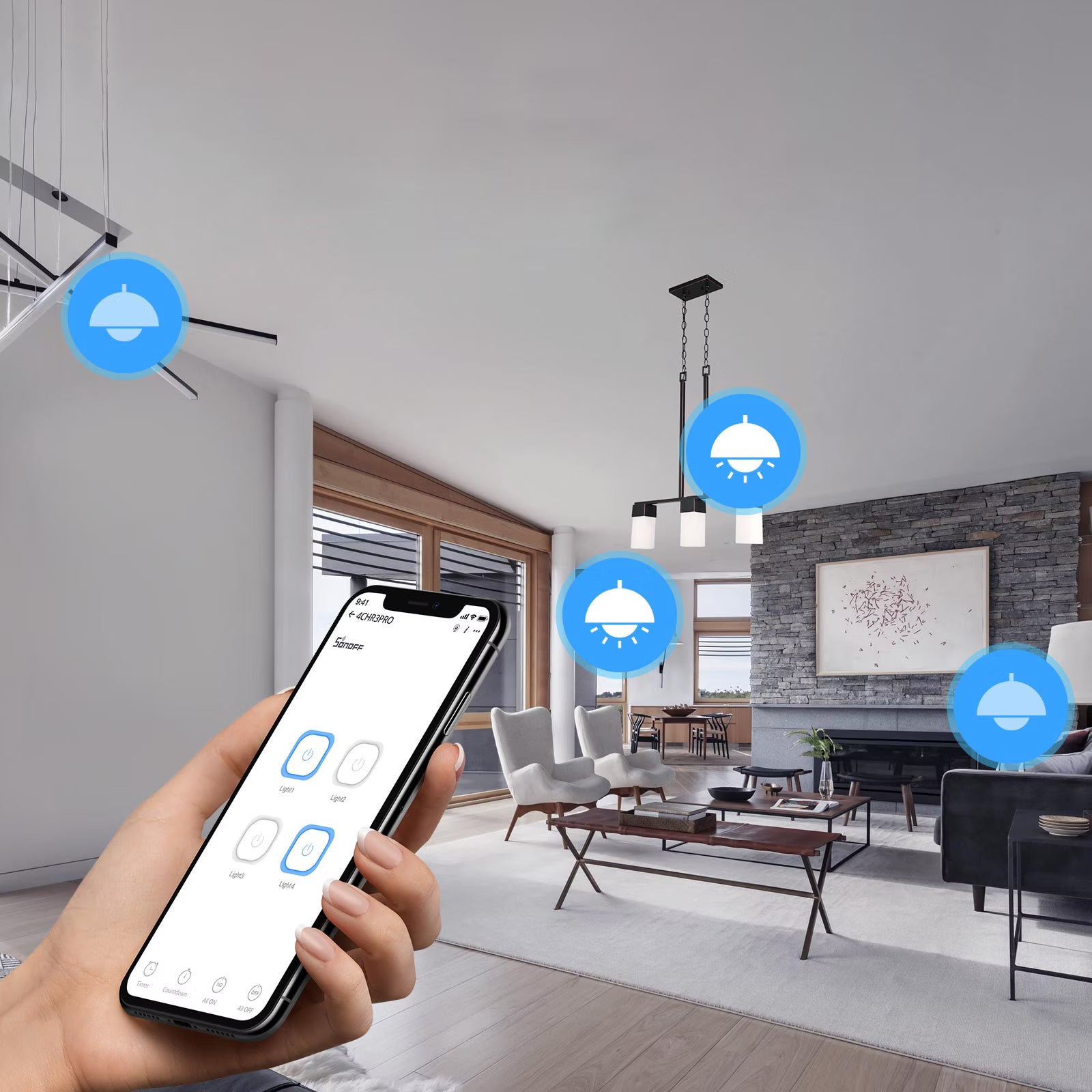 SONOFF 4CHR3 & 4CHPROR3 Interrupteur intelligent Wi-Fi 4 voies avec contrôle RF