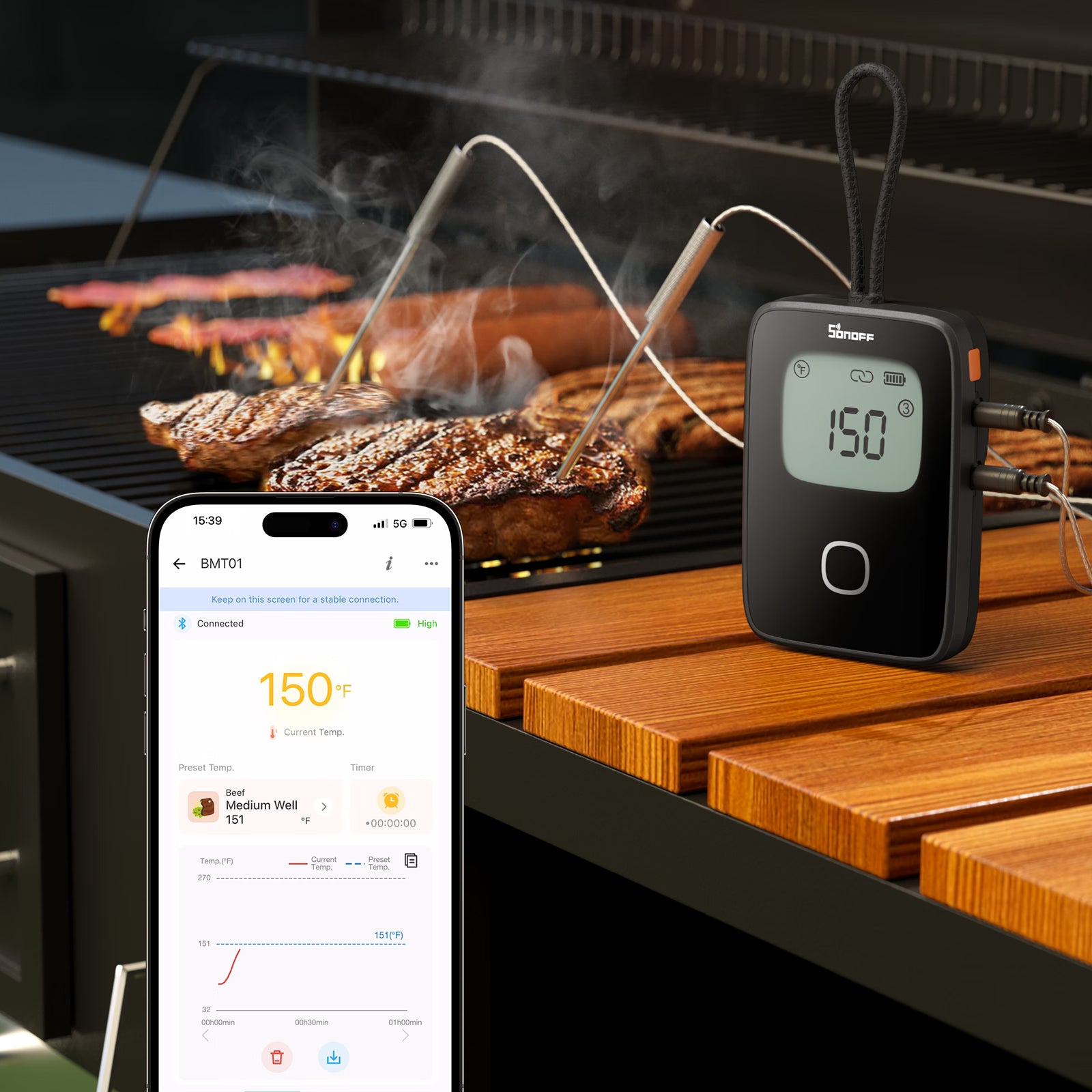 SONOFF Termômetro para Carne de Churrasco | BMT01