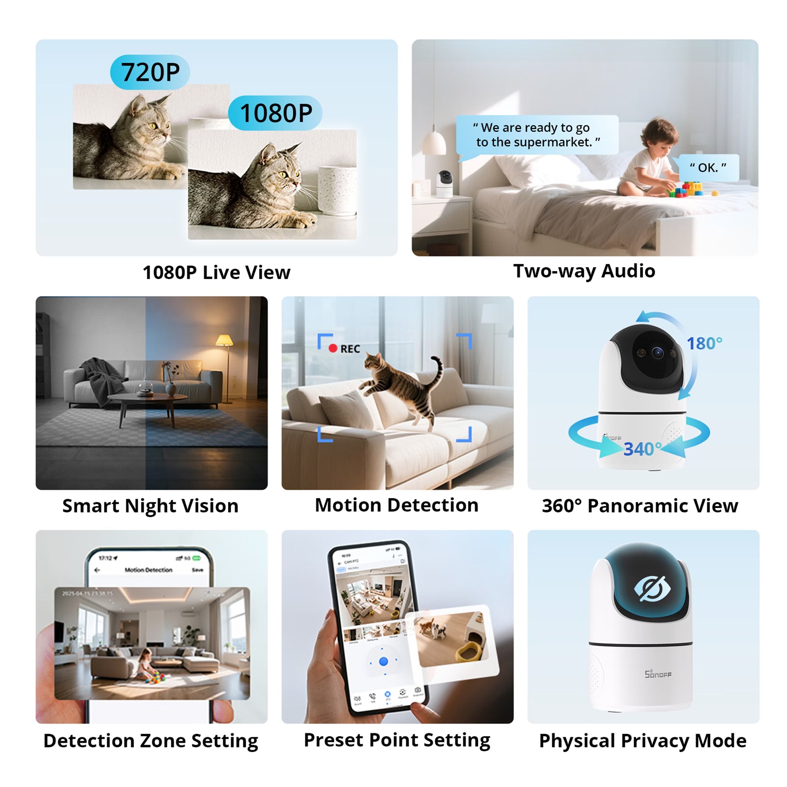 SONOFF CAM Pan-Tilt 2 Smart Indoor Home Security Camera | CAM-PT2