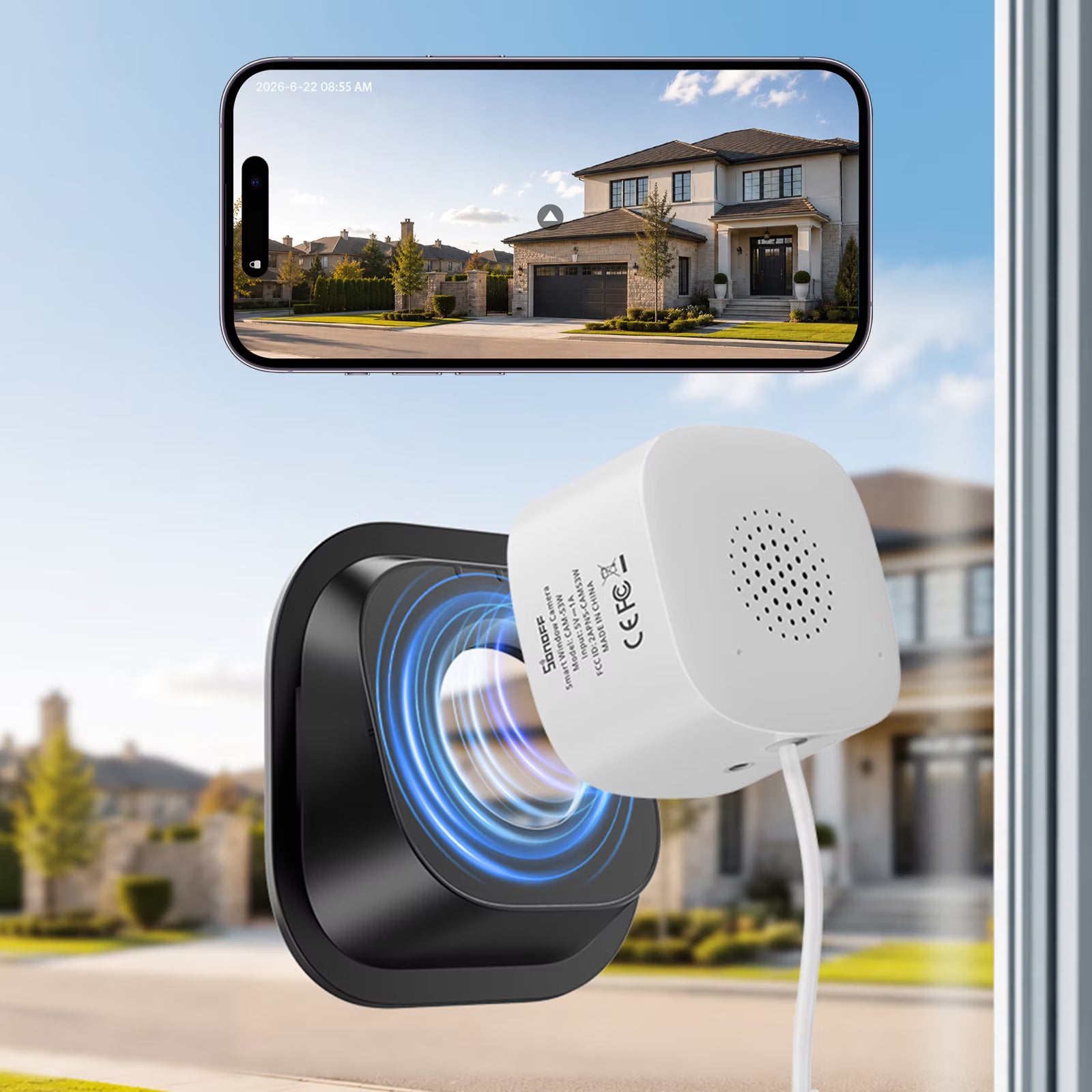 Telecamera per finestre intelligente SONOFF CAM GlassView | CAM-S3W
