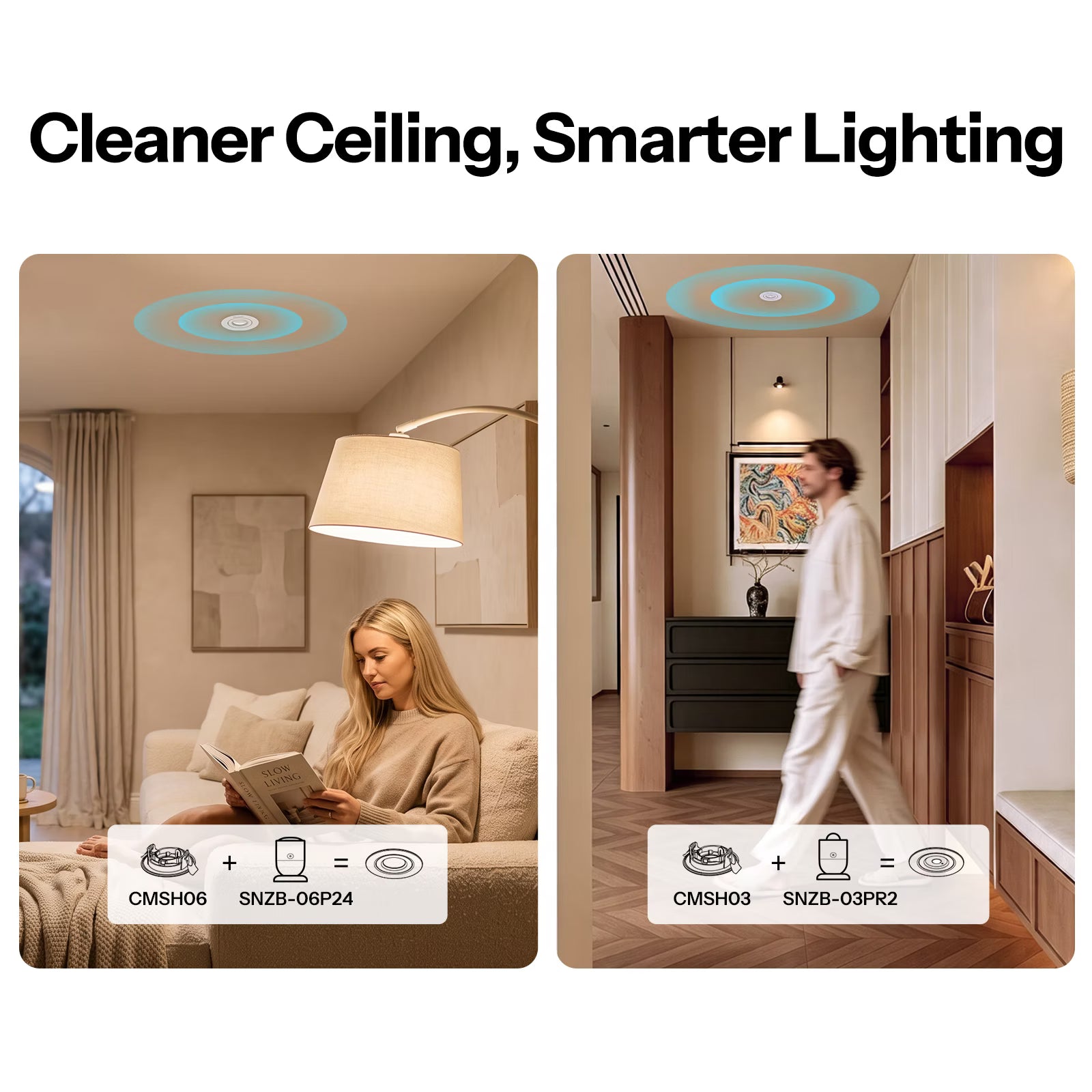 SONOFF Motion & Presence Sensor Recessed Ceiling-Mount Adapter | CMSH03/CMSH06
