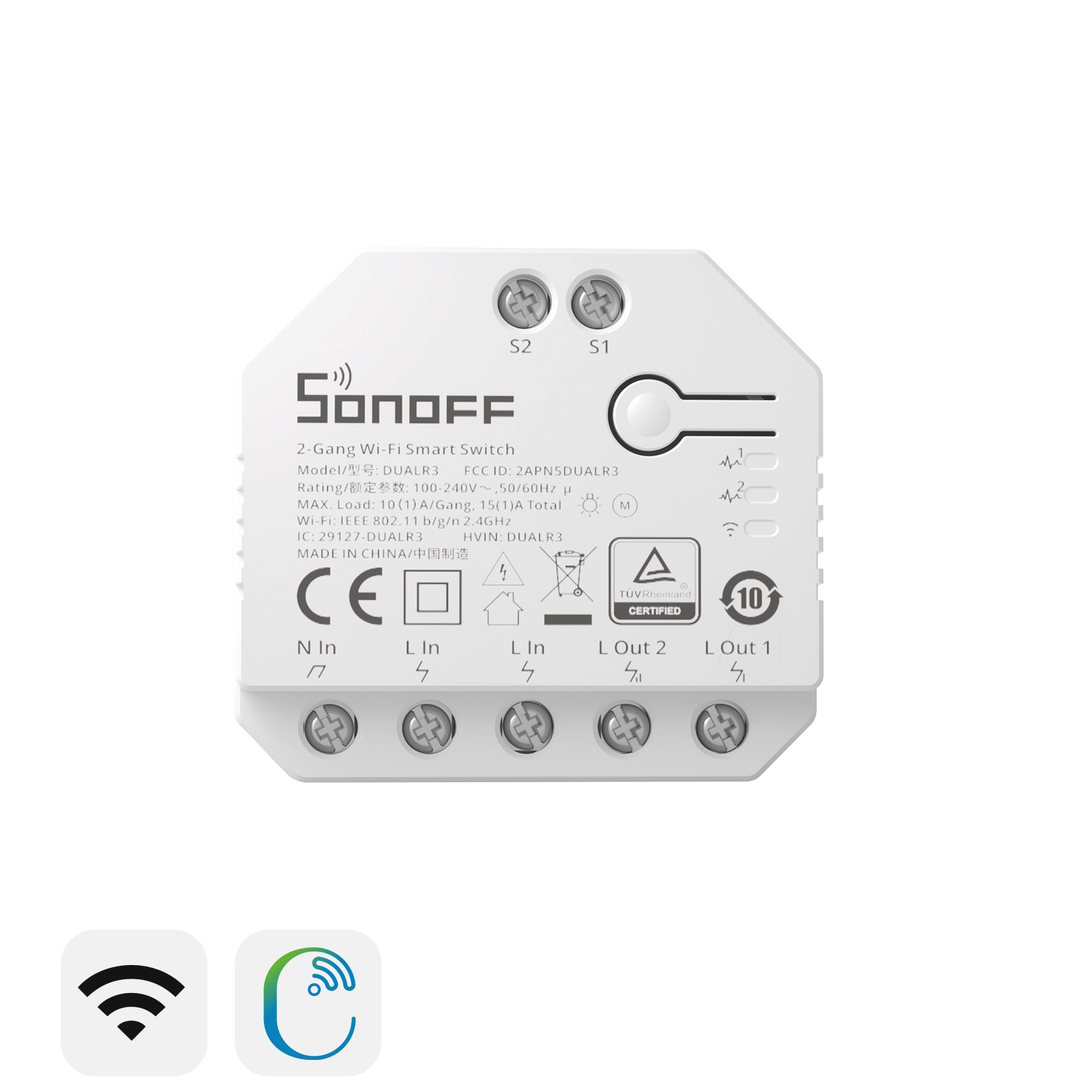 SONOFF DUALR3/DUALR3 Lite Dual Relay Two Way Power Metering Smart Switch