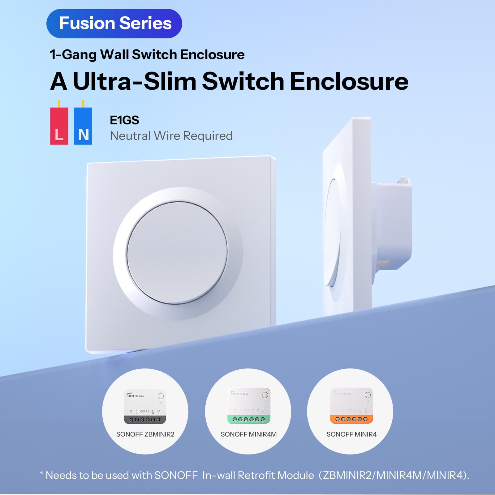 SONOFF Wall Switch Enclosure | E1GS/E1GSL