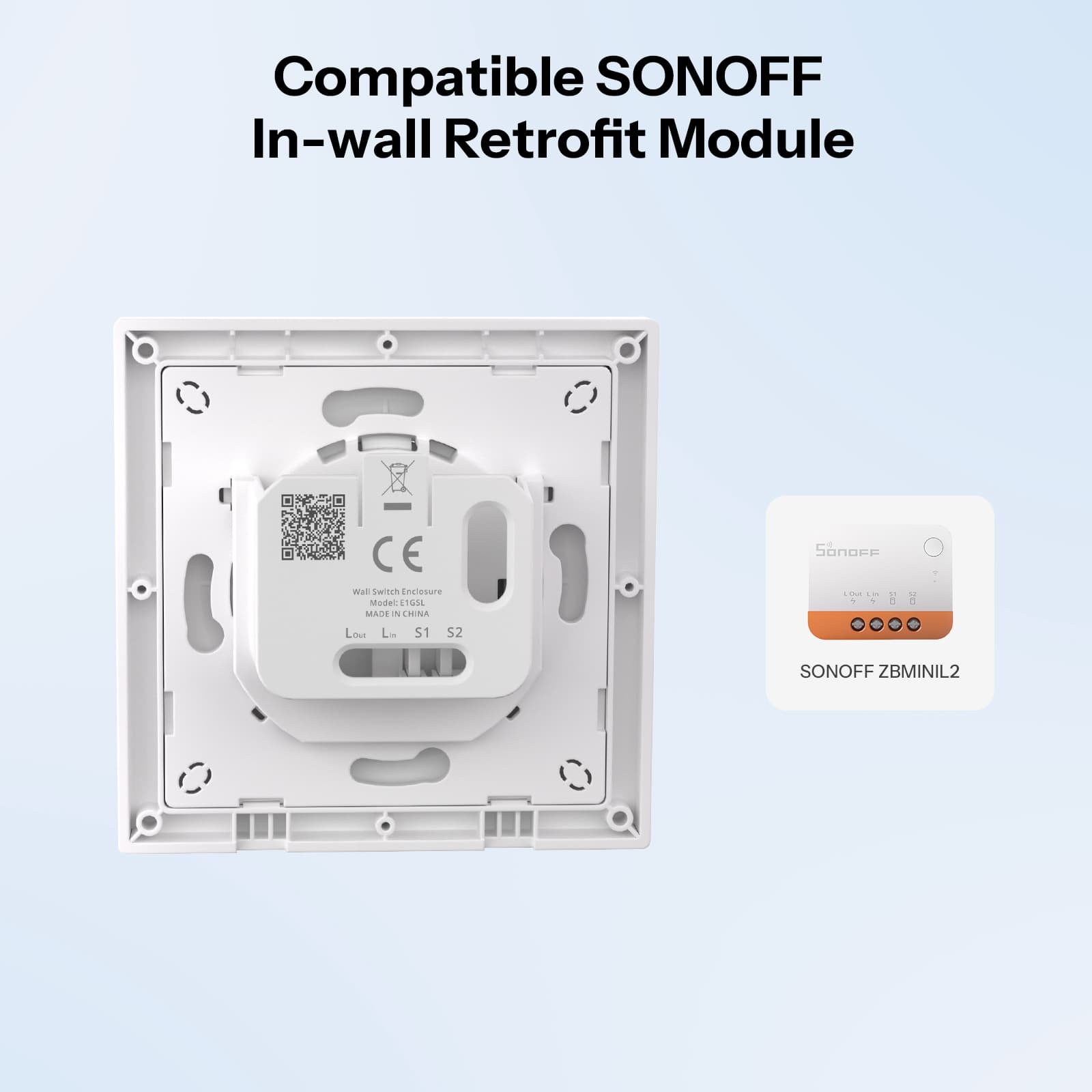 SONOFF Wall Switch Enclosure | E1GS/E1GSL