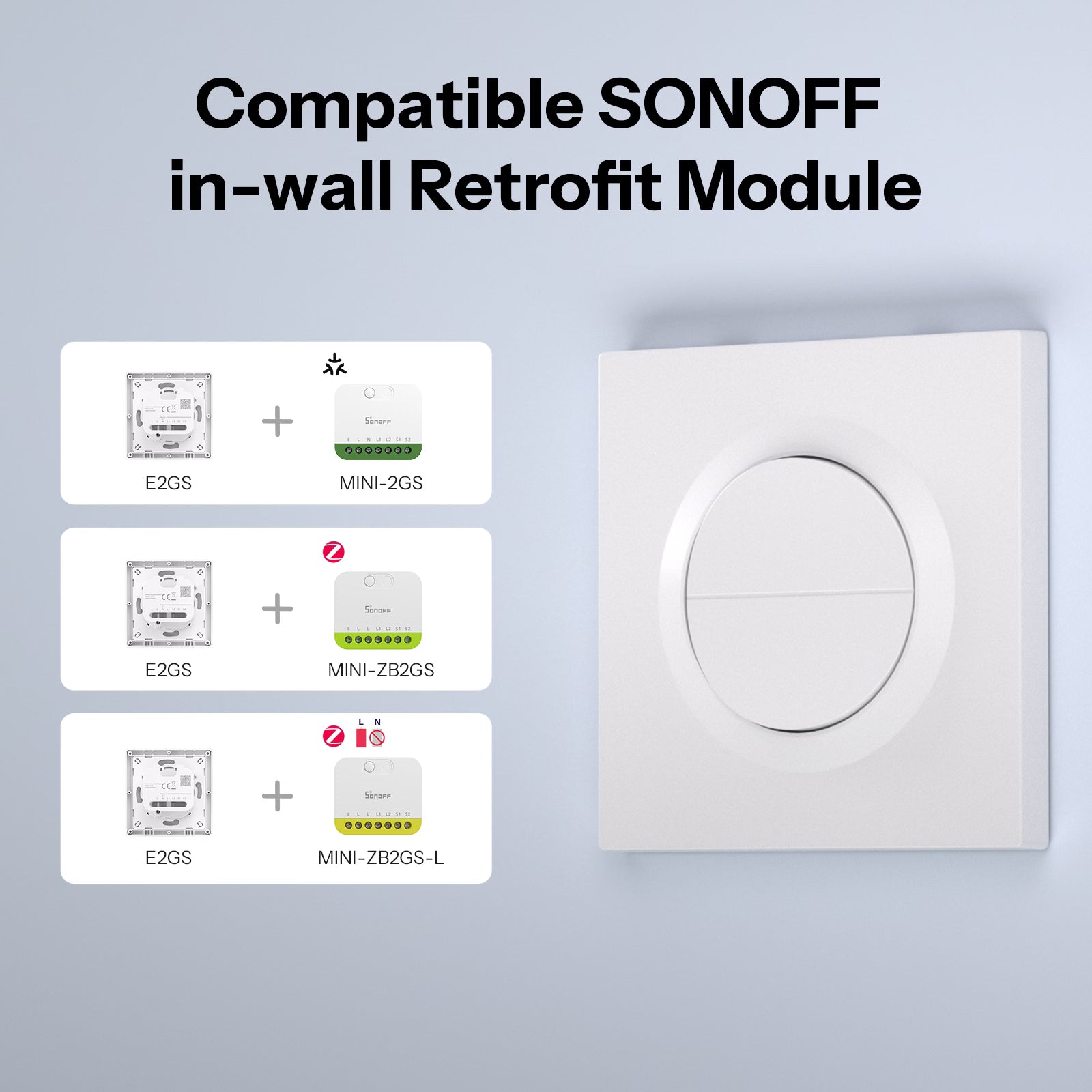 SONOFF Fusion Serie Dubbele Schakelaar Behuizing | E2GS
