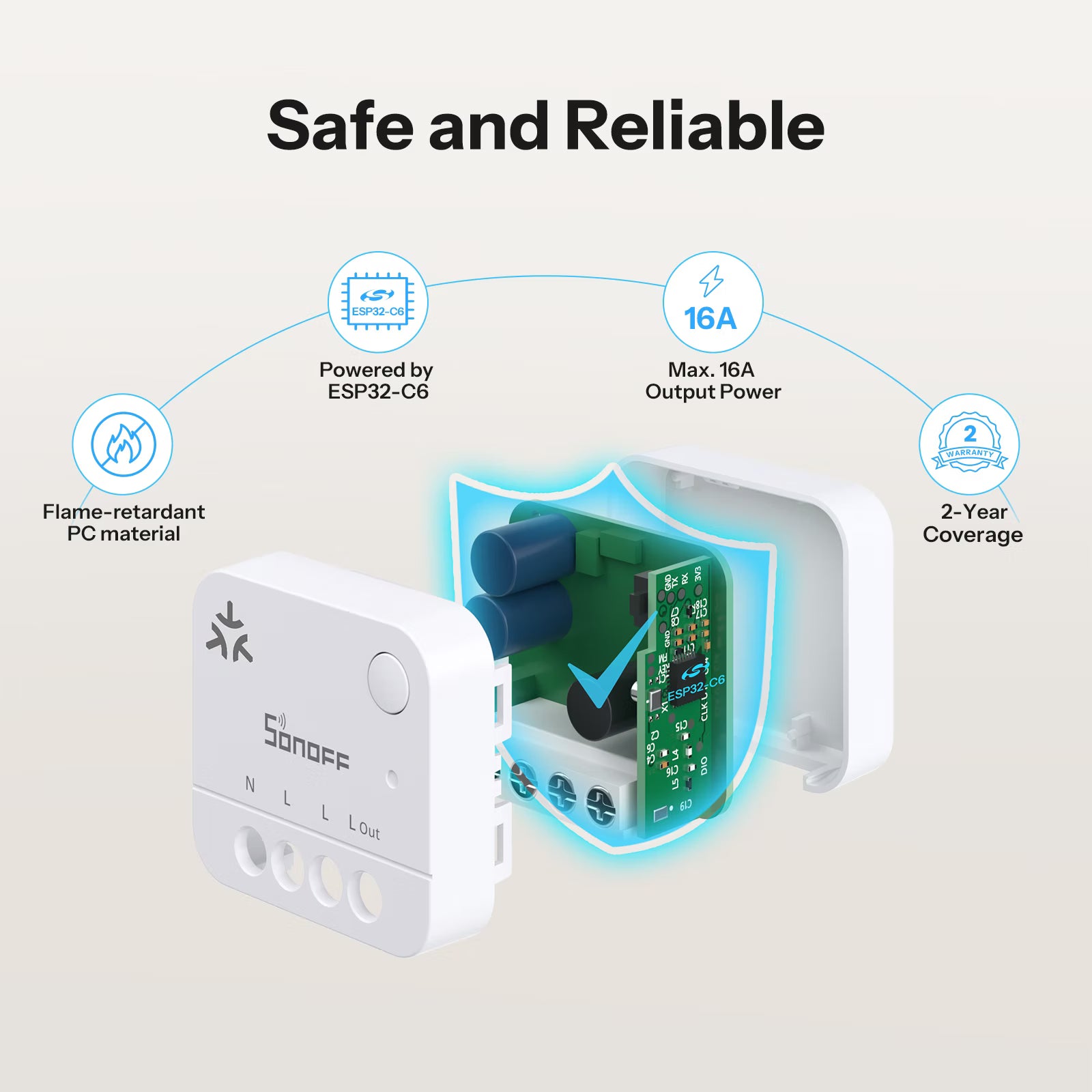 Misuratore di potenza SONOFF MINI PM Matter tramite Wi‑Fi (non interruttore) | MINI-1GP