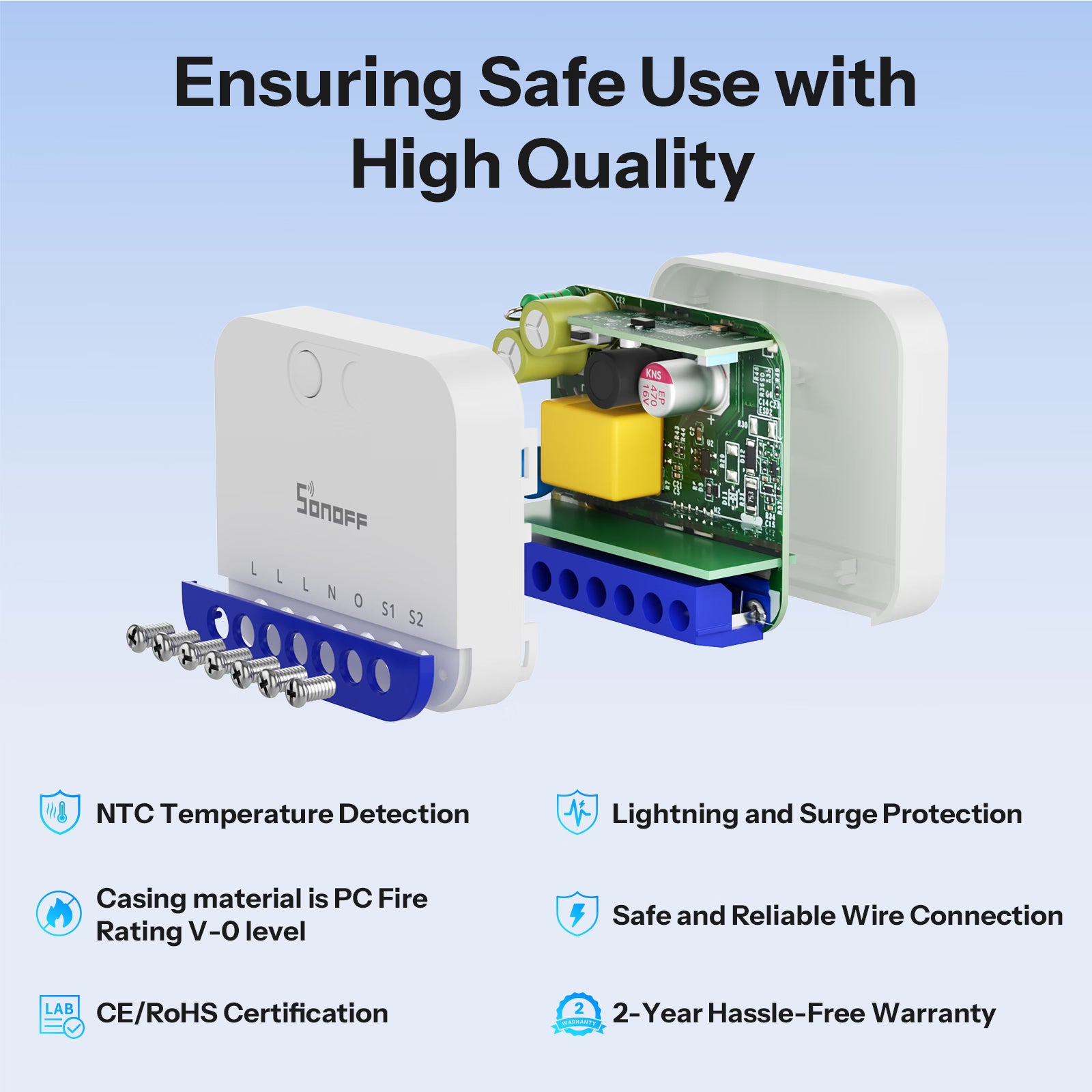 SONOFF MINI Extrem Matter Over WiFi Dimmer-Schalter | MINI-DIM