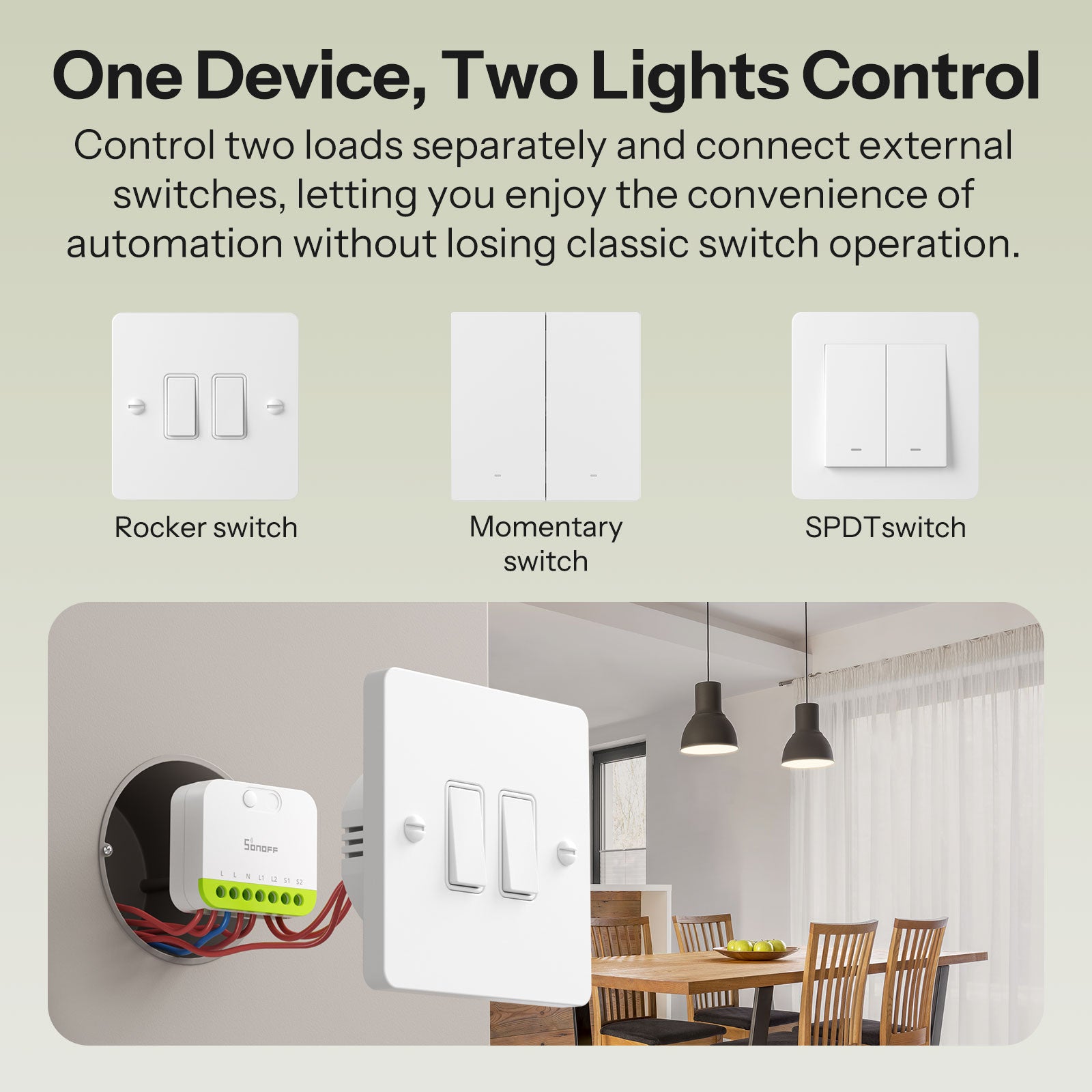 SONOFF MINI DUO 2-Gang Zigbee Smart Switch | MINI-ZB2GS