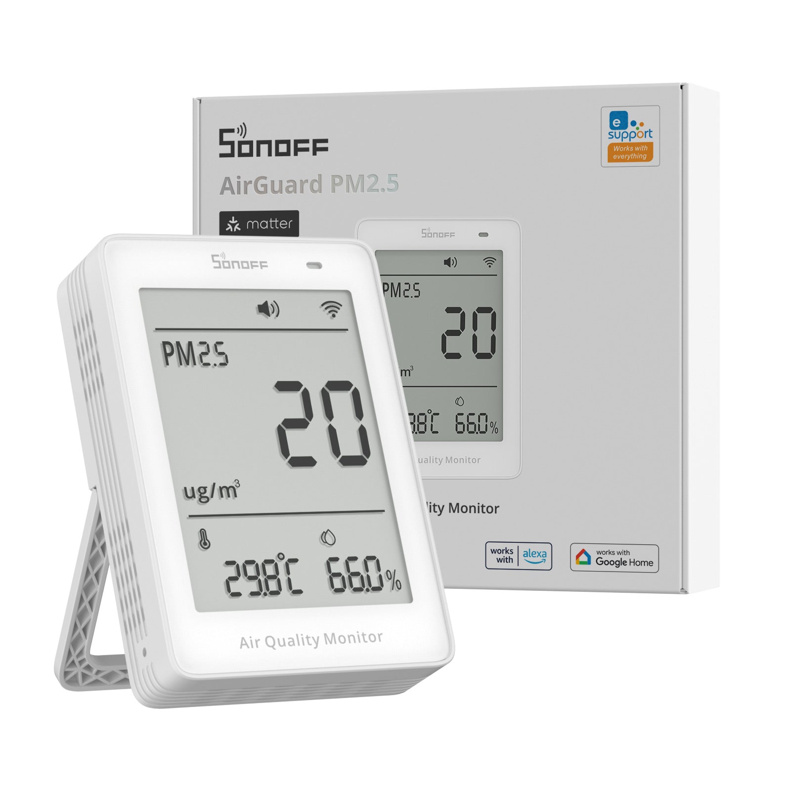 SONOFF AirGuard PM2.5/PM10 Matter Over Wi-Fi  Air Quality Monitor | SAWF-07P