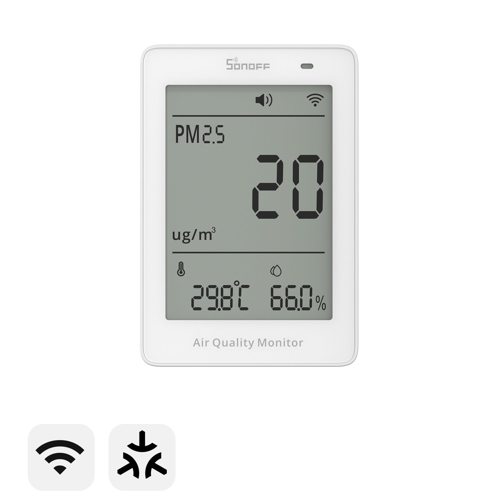 SONOFFAirGuardPM2.5/PM10MatterOverWi-FiAirQualityMonitor|SAWF-07P