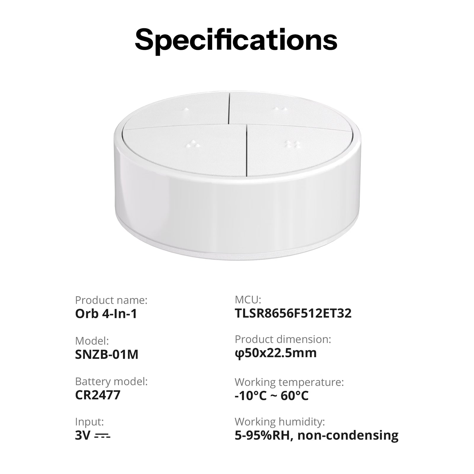 SONOFF Orb 4-In-1 Zigbee Smart Scene Button | SNZB-01M