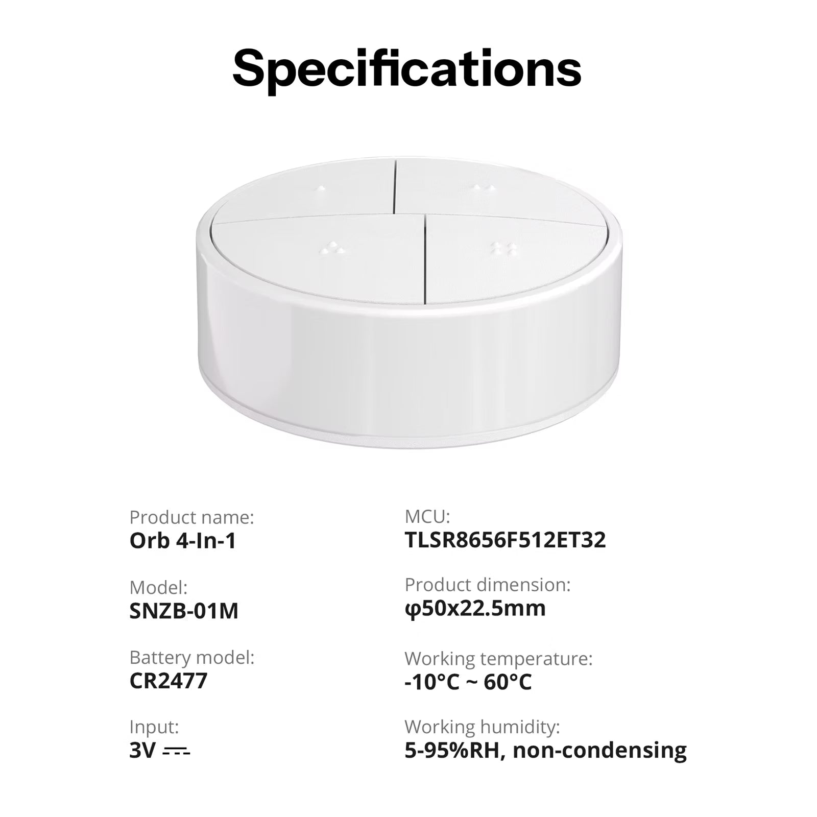 SONOFF Orb 4-In-1 Zigbee Smart Scene Button | SNZB-01M