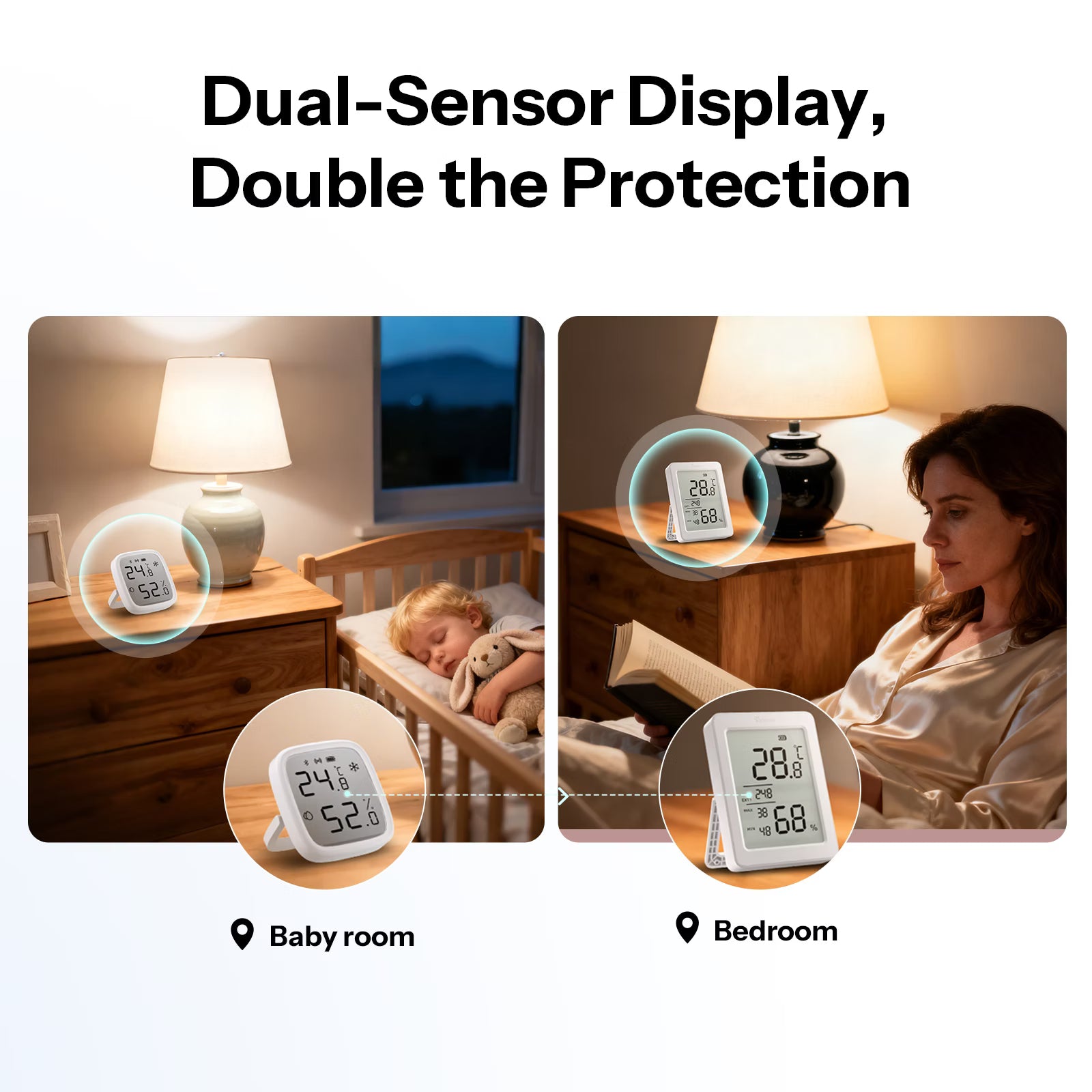 SONOFF AirGuard TH 3,6'' LCD Zigbee Hőmérséklet- és Páratartalom-érzékelő | SNZB-02DR2