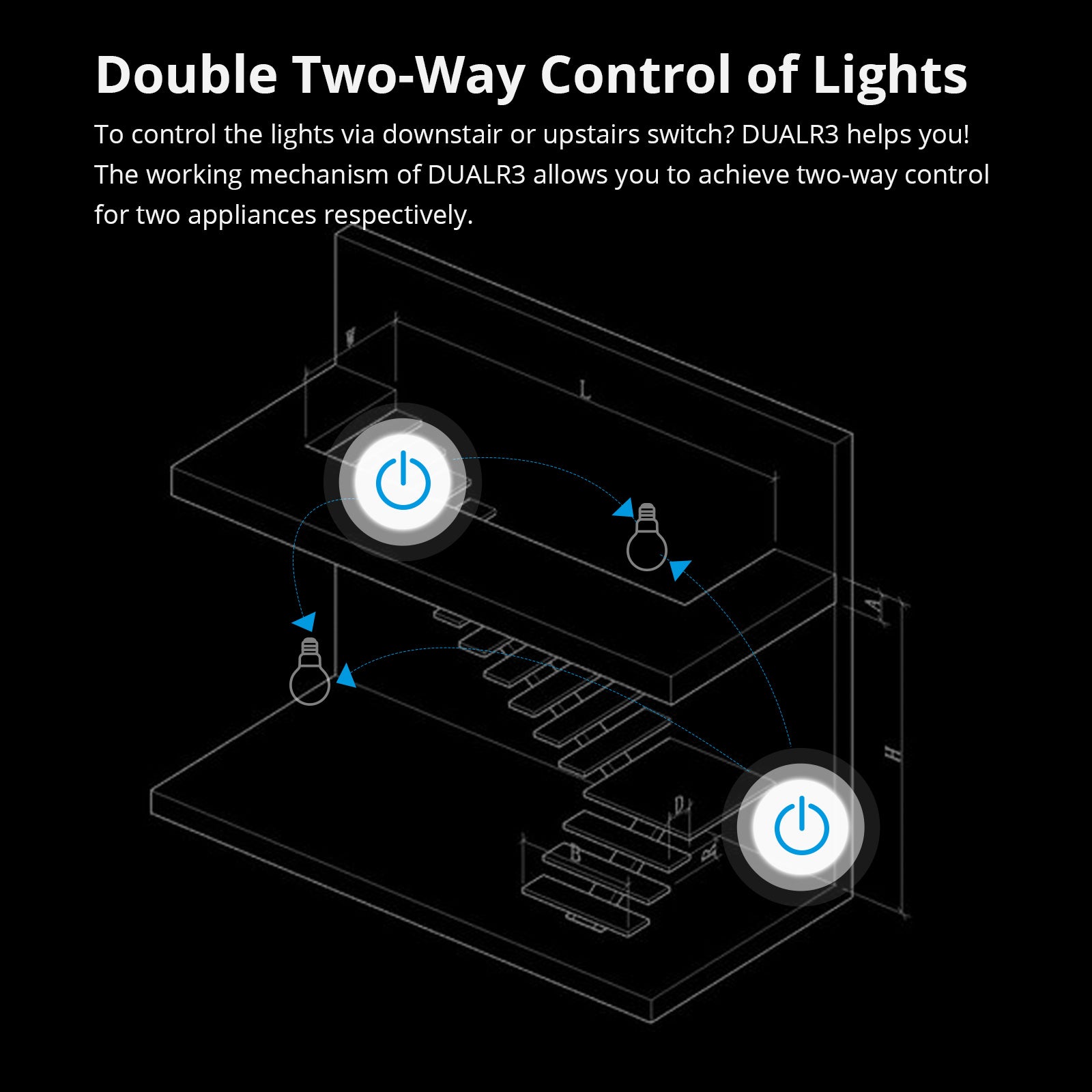 SONOFF DUALR3/DUALR3 Lite Dual-Relais Zwei-Wege-Leistungsmessung Smart Switch