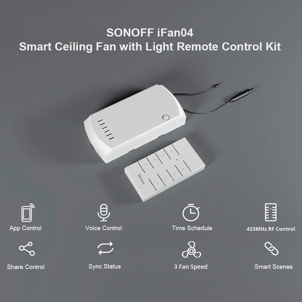 SONOFF iFan04: WLAN-Deckenventilator und Lichtsteuerung