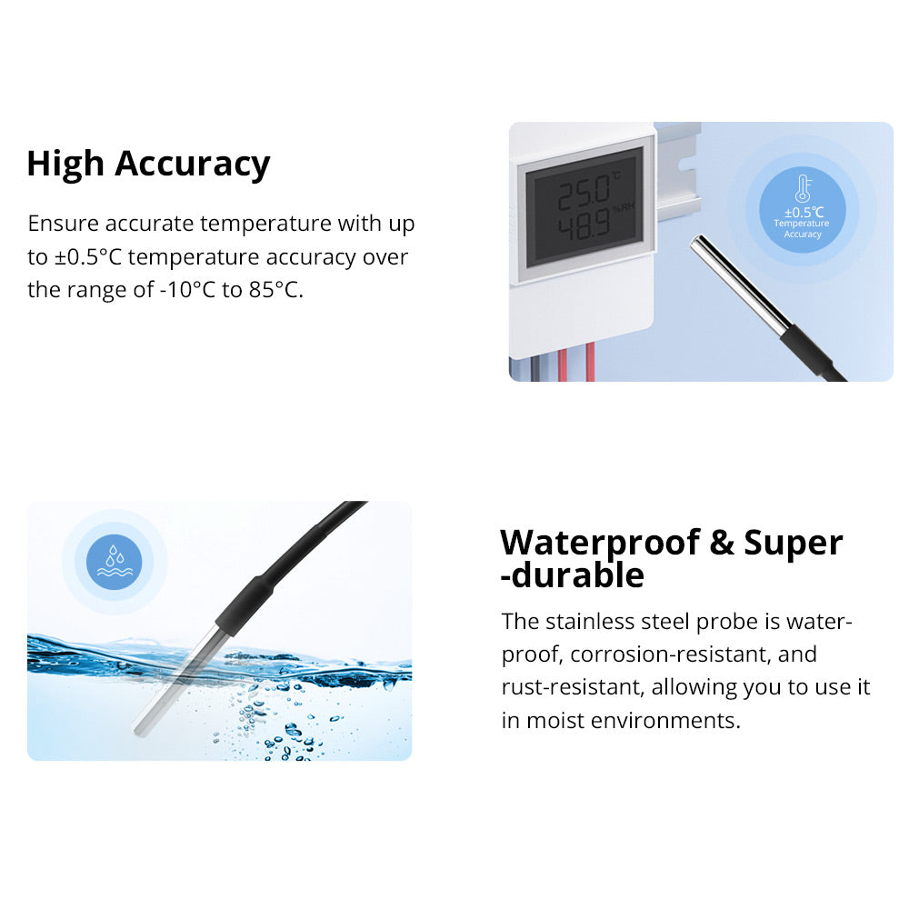 SONOFF Wasserdichter Temperatursensor für die TH-Serie