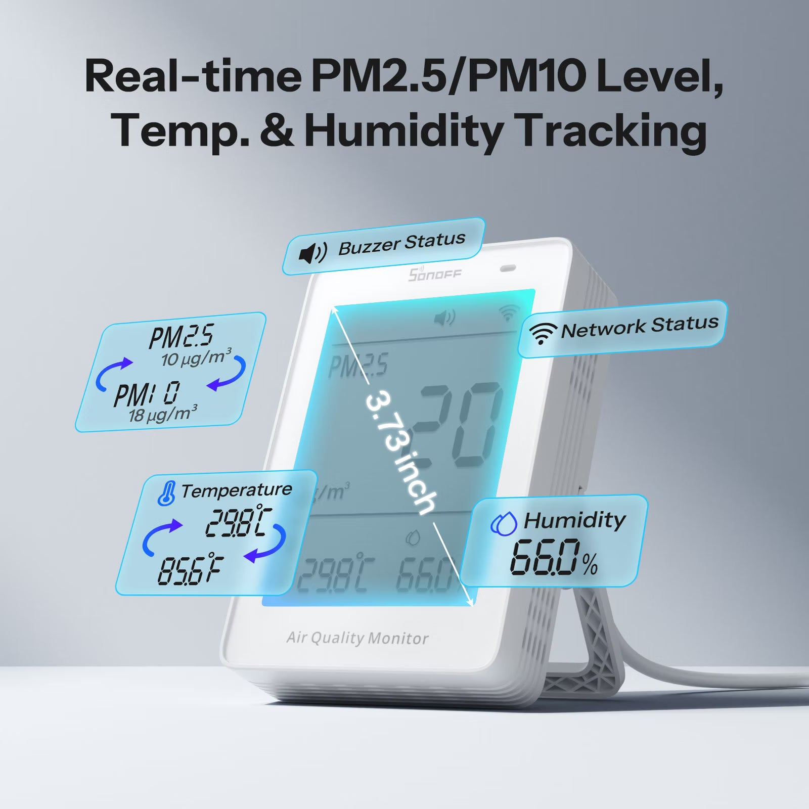 SONOFF AirGuard PM2.5/PM10 Matter Over Wi-Fi  Air Quality Monitor | SAWF-07P