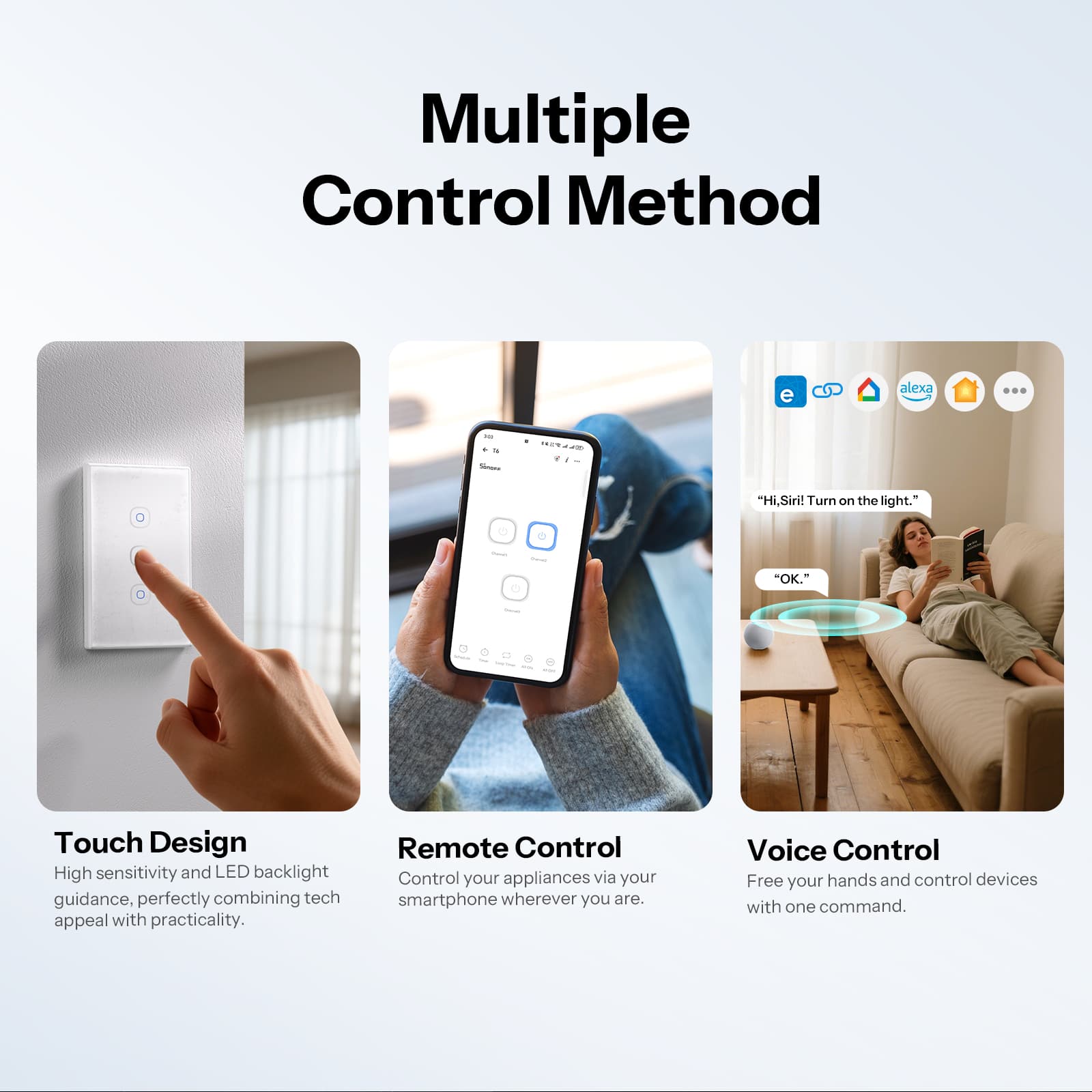 SONOFF TX Gen2 Smart Touch Wall Switch | T6 120 Type