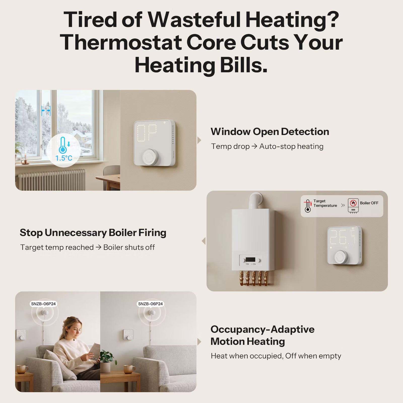 [Pre-Order] Termostato intelligente SONOFF Thermostat Core Zigbee | TP-WGZBA